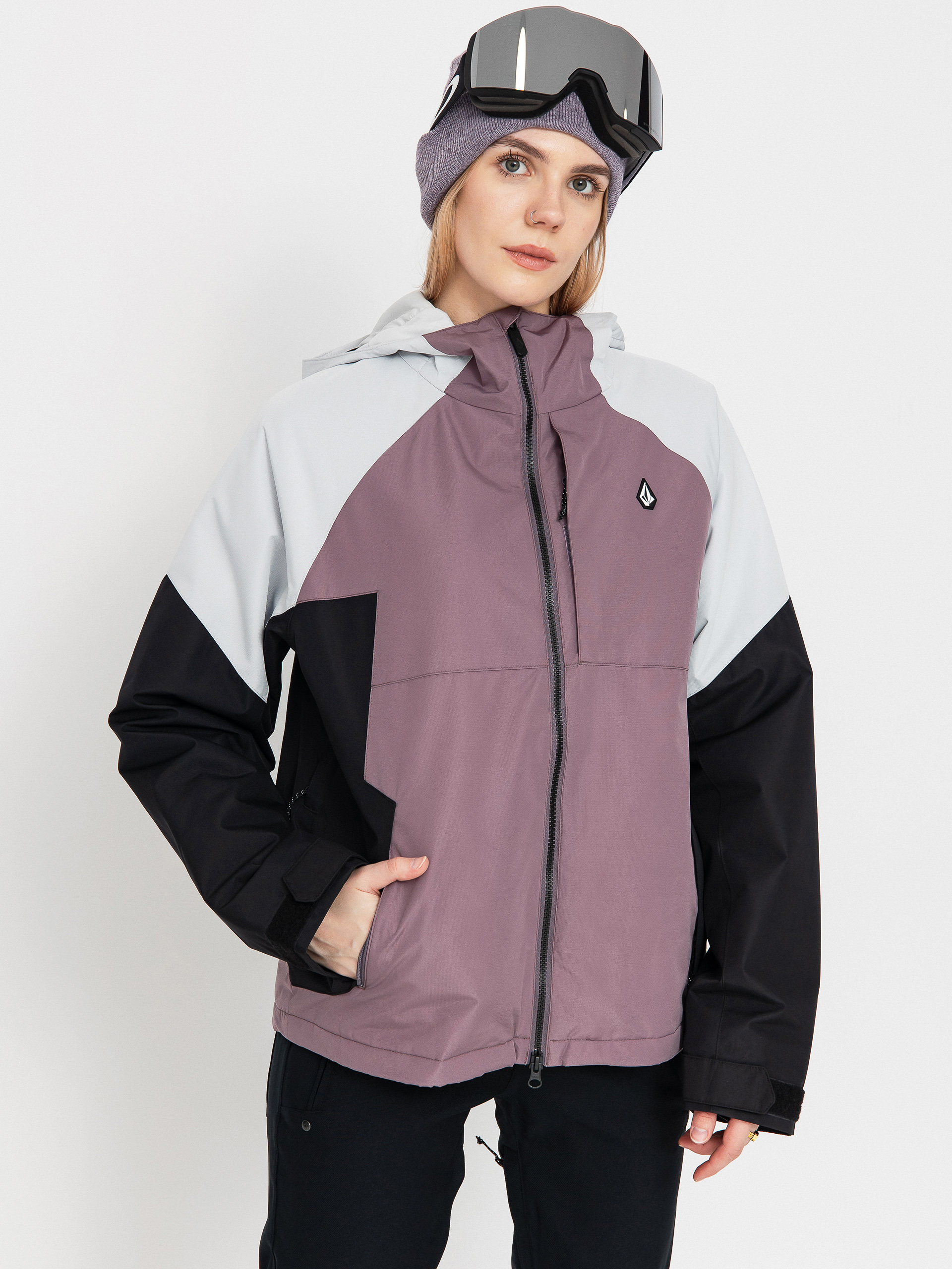 Volcom Snowboard jacket Agate Ins Wmn - white, black, violet