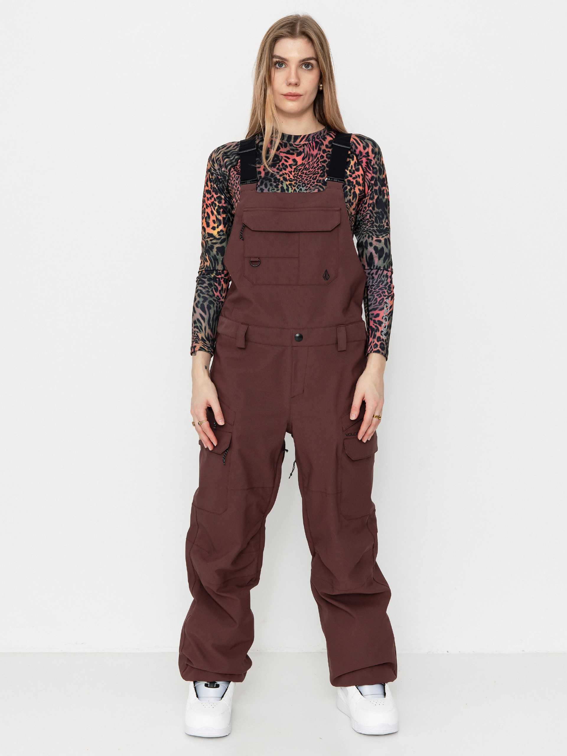 Damen Volcom Snowboard Hose Creston 3D Stretch Bib Overall (mahogany)