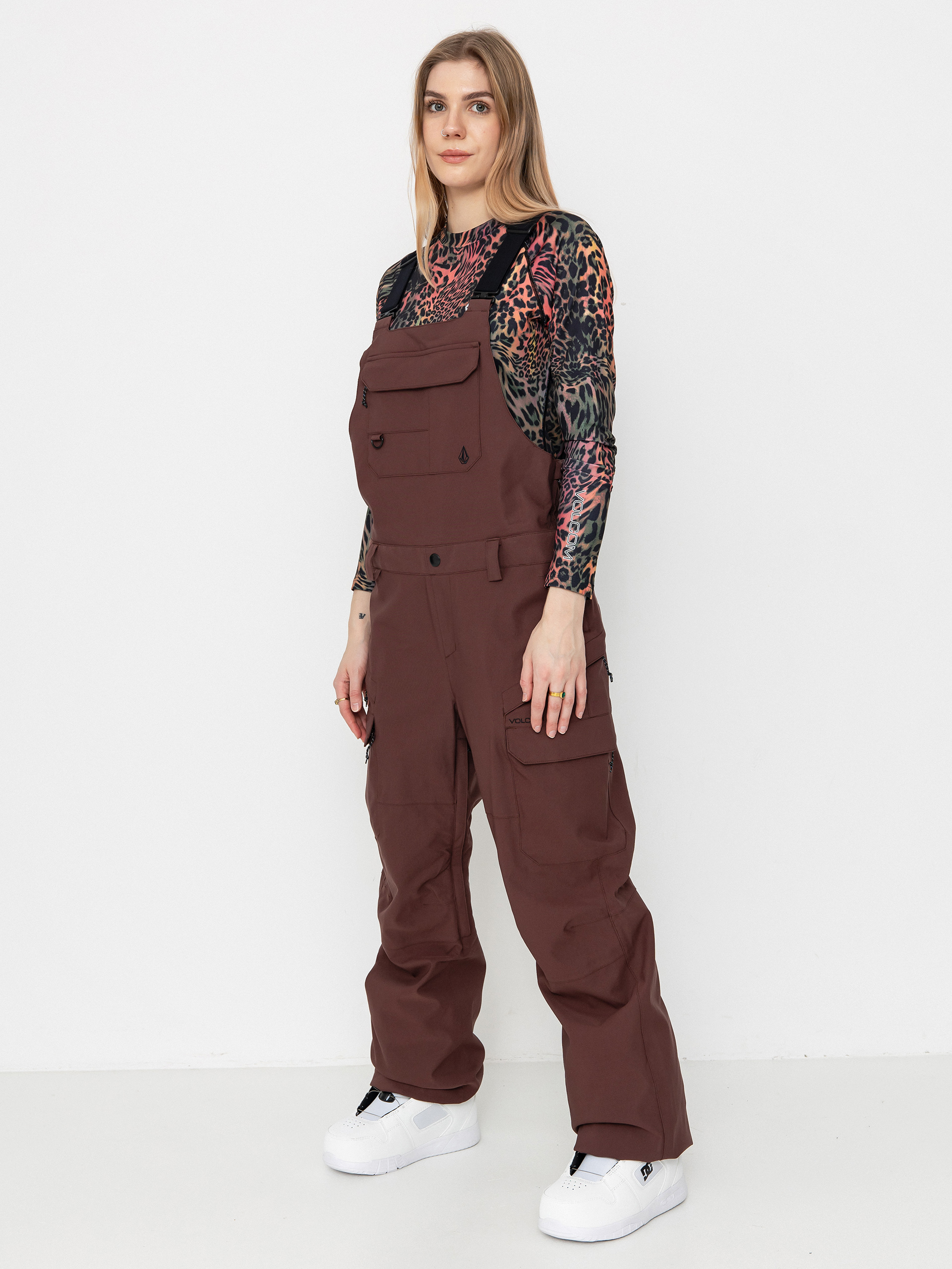 Womens Volcom Snowboard pants Creston 3D Stretch Bib Overall (mahogany)