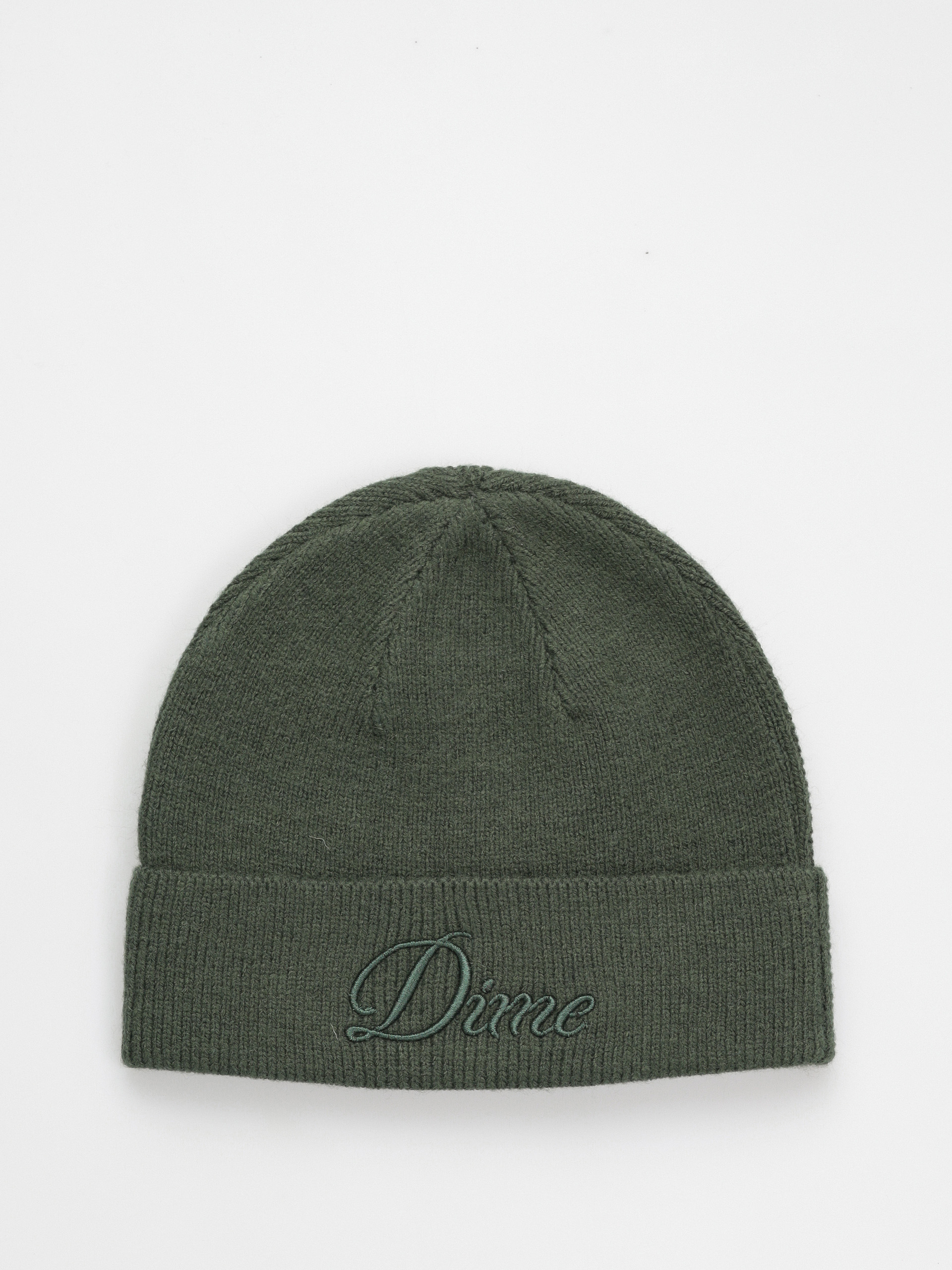 Dime Cursive Wool Fold Beanie (forest)