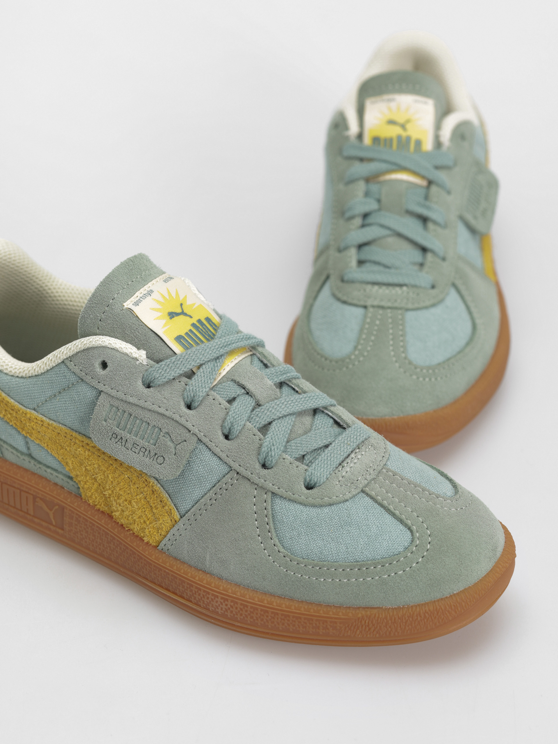 Puma Schuhe Palermo Weathered (green moon sunny yellow)