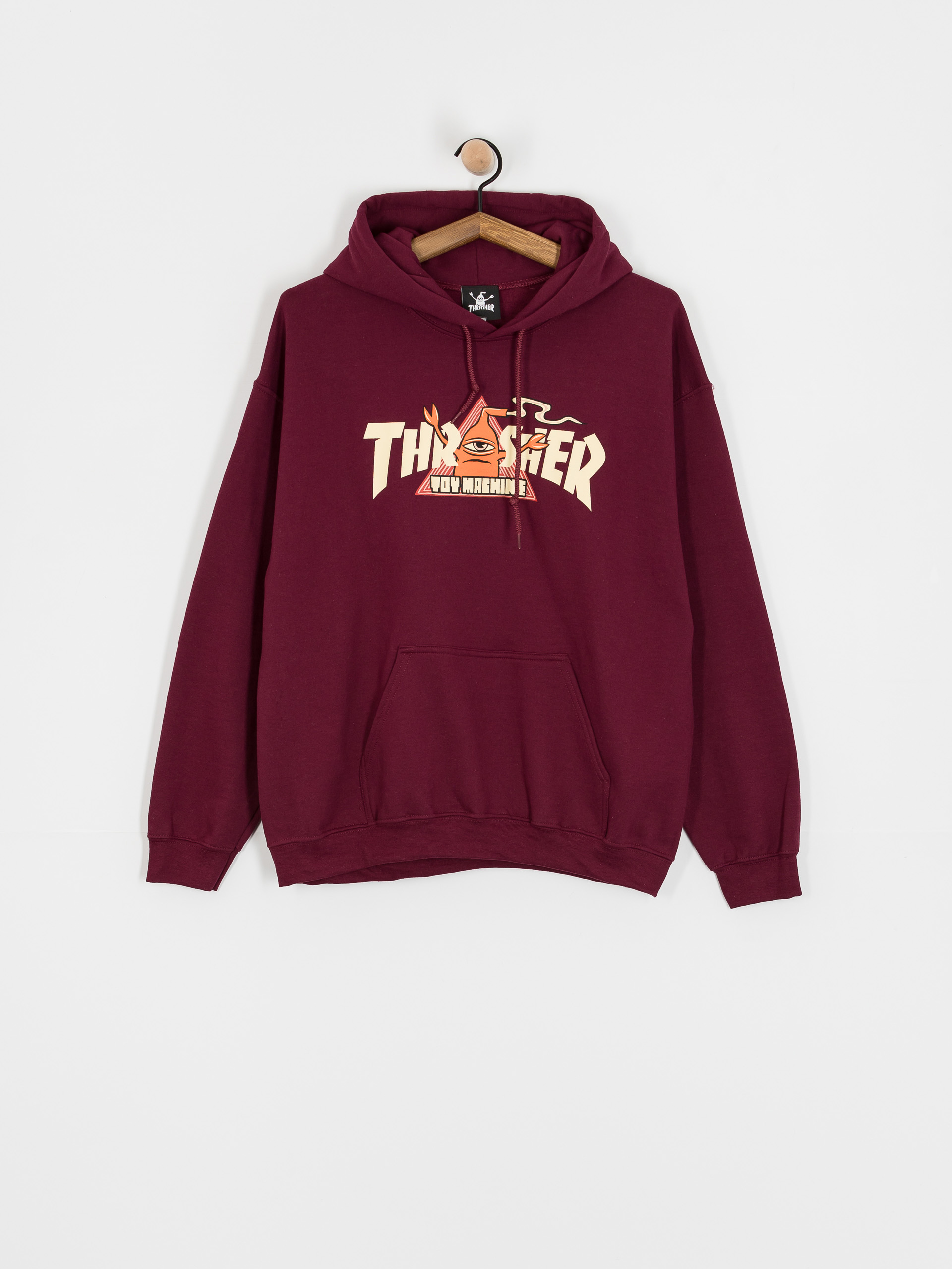 Thrasher X Toy Machine Vortex HD Hoodie (maroon)