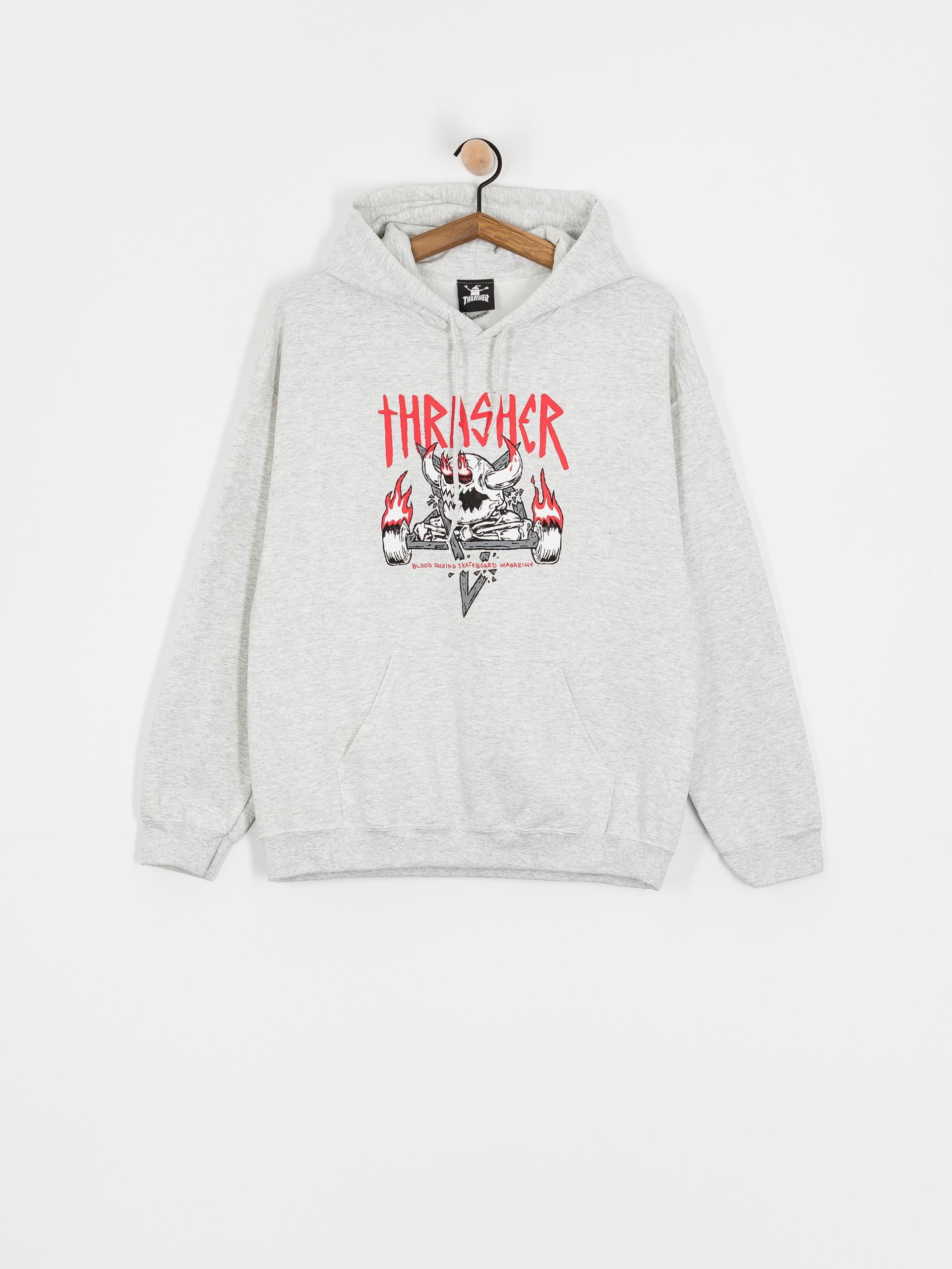Thrasher X Toy Machine Monster Gram HD Hoodie (ash grey)