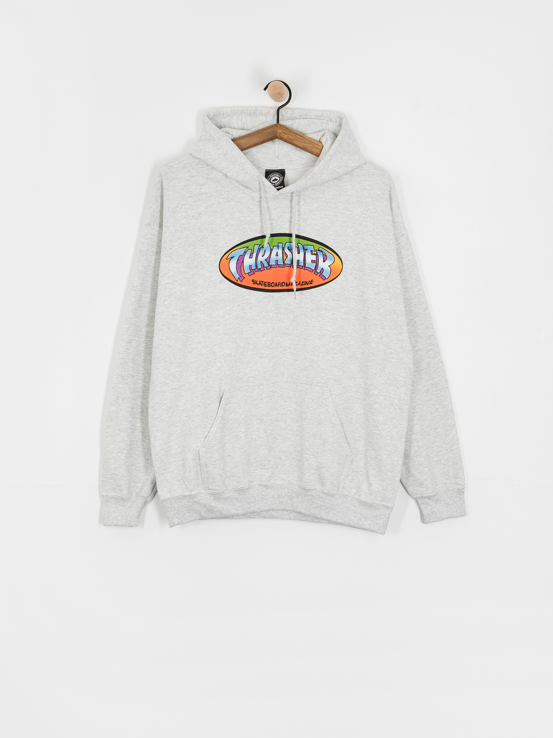 Thrasher X Toy Machine Five by Spanky HD Hoodie (ash grey)
