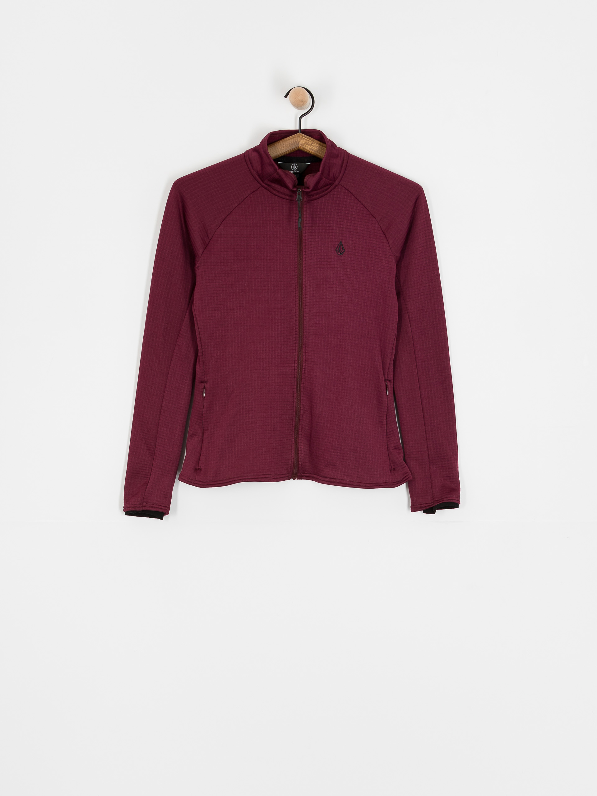 Damen Volcom Aktives Sweatshirt Gridlock Full Zip (burgundy)