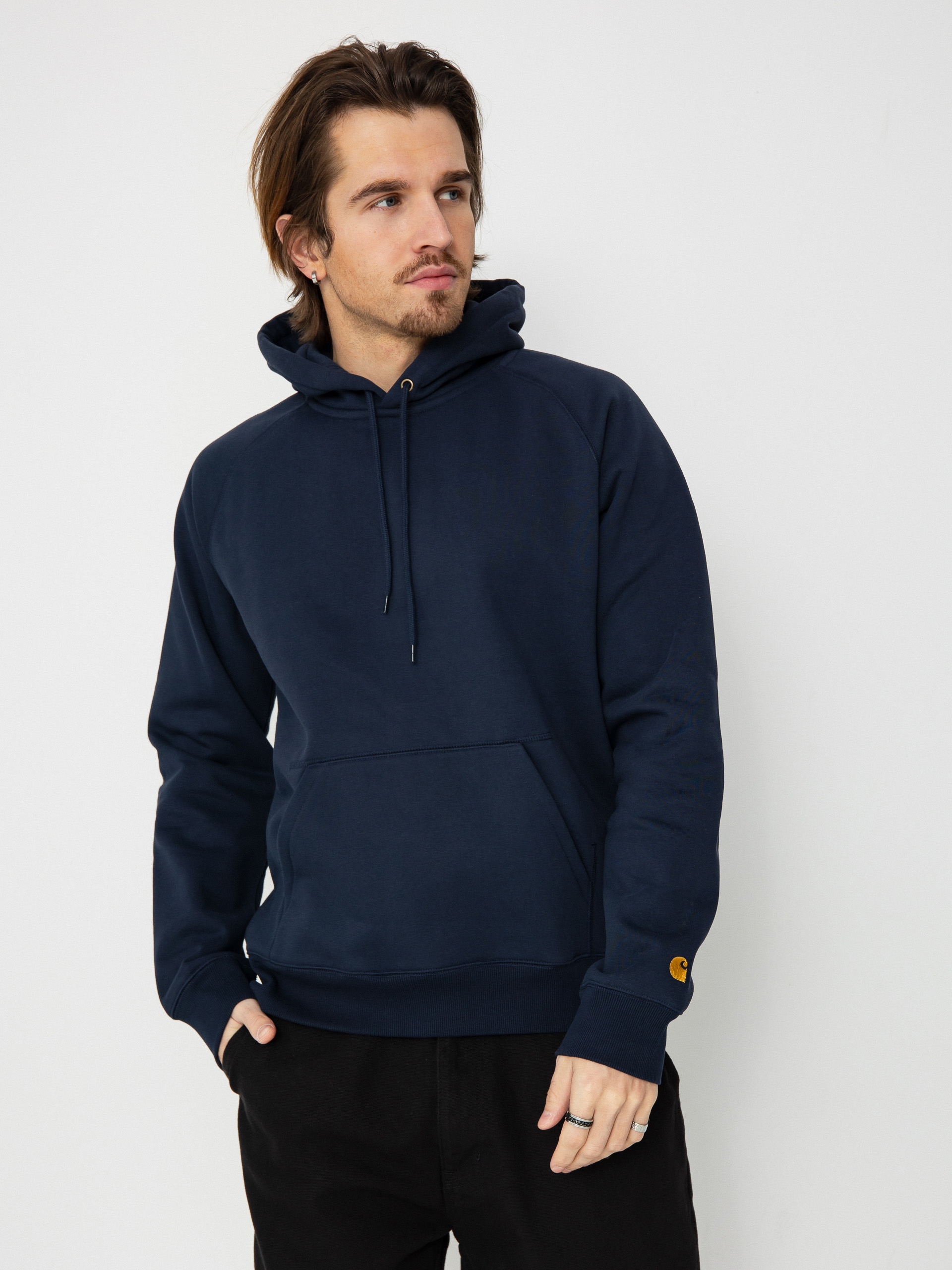 Carhartt WIP Chase HD Hoodie navy blue (mizar/gold)