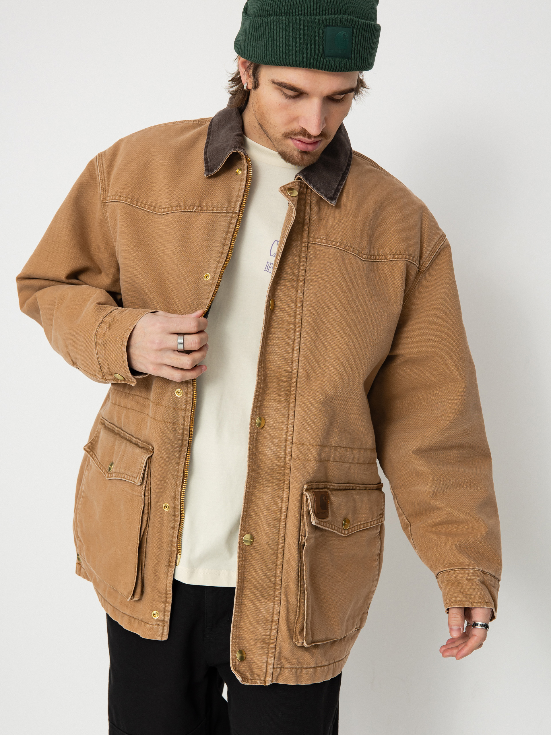 Carhartt WIP Santa fe Jacket razzmic Carhartt WIP OG Santa Fe Coat Jacket - brown (hamilton brown⁄tobacco)