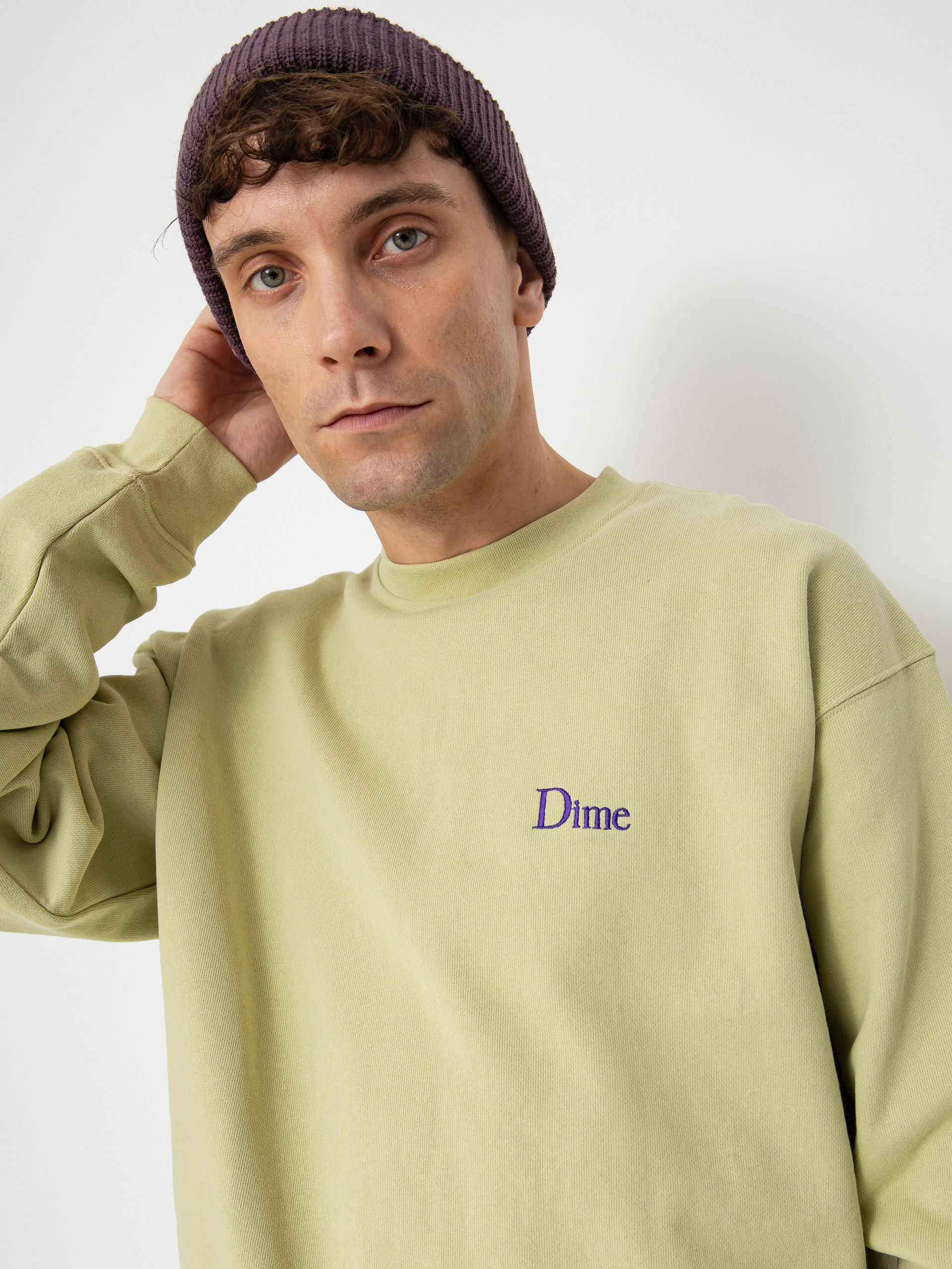 Dime Classic Small Logo Sweatshirt (light moss)