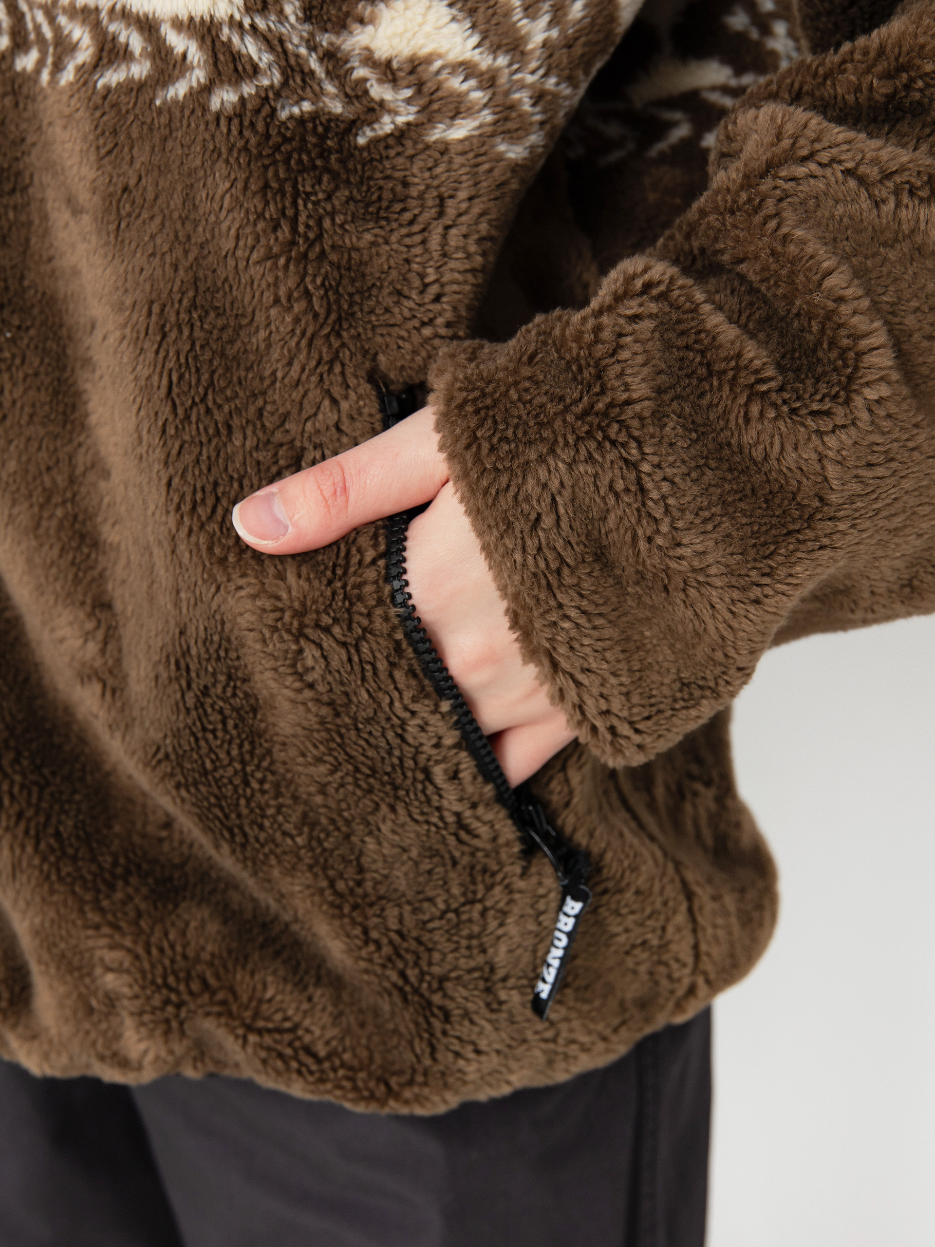 Herren HUF Fleece Jacke X Bronze High Pile (brown)