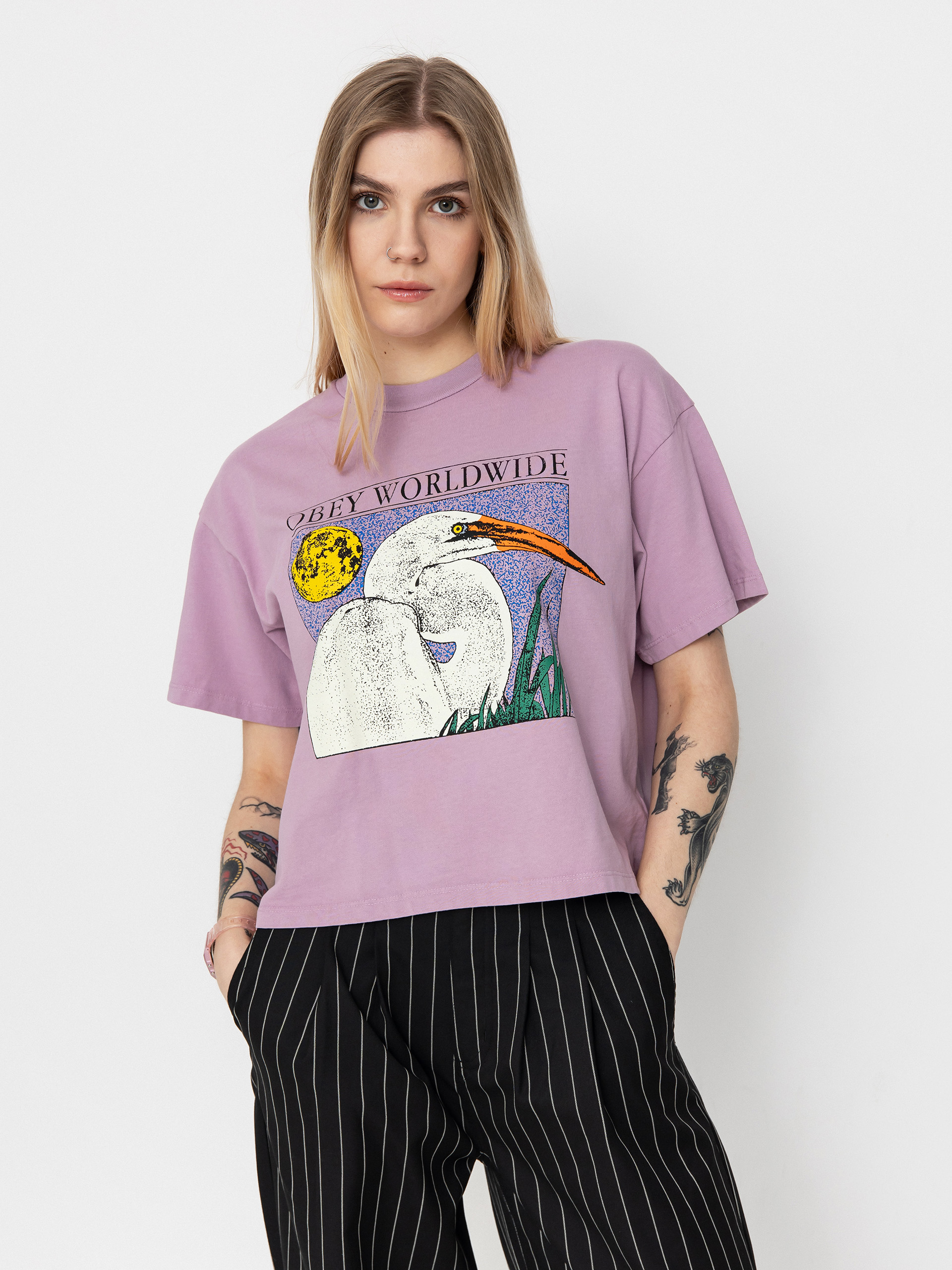 OBEY Stork Wmn T-Shirt (mauve shadows)