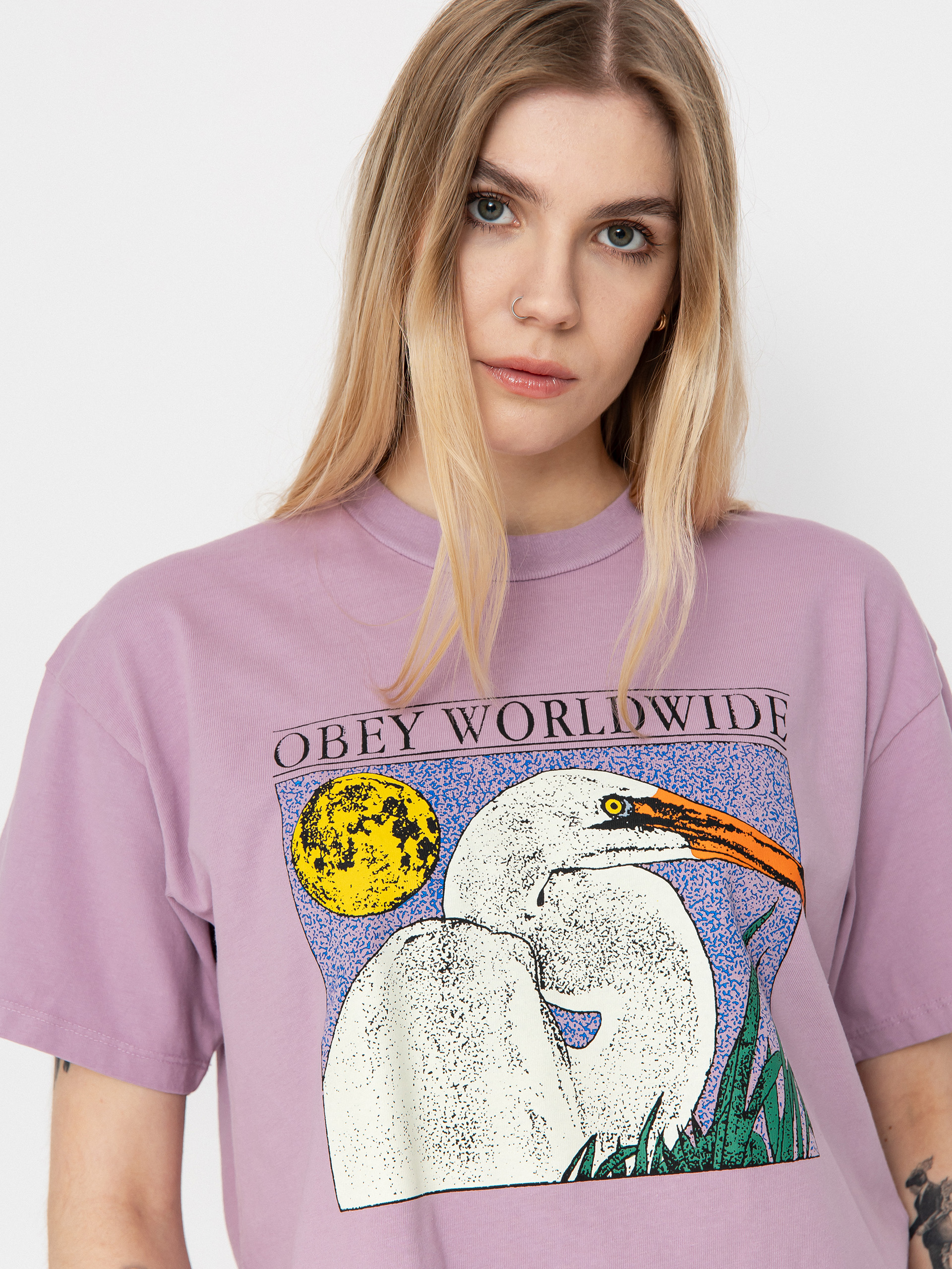 OBEY Stork Wmn T-Shirt (mauve shadows)