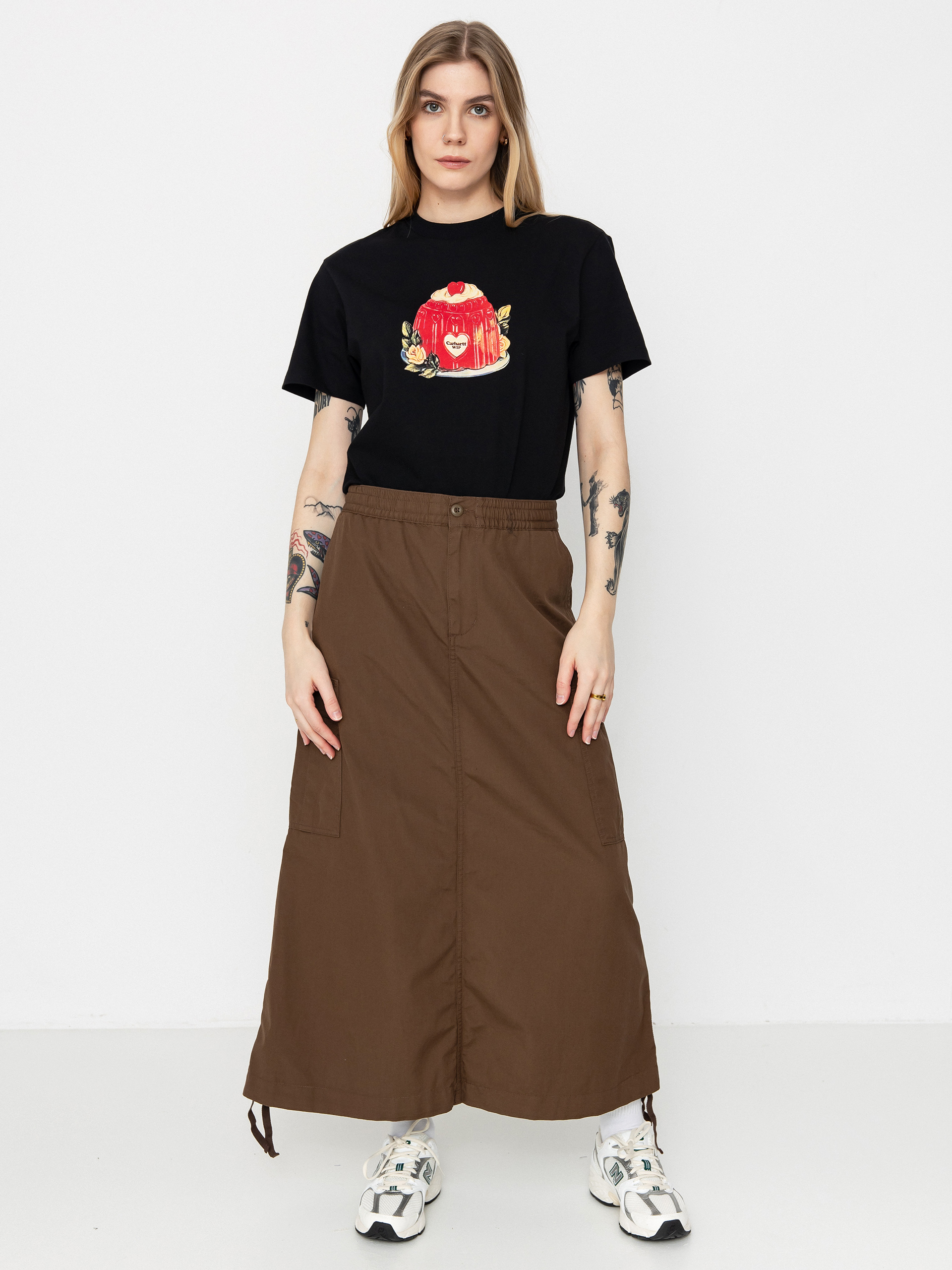 スカート Carhartt SS25 'American Script' skirt (I034491 482XX) Carhartt WIP Women's American Script Sweat Skirt | Ash