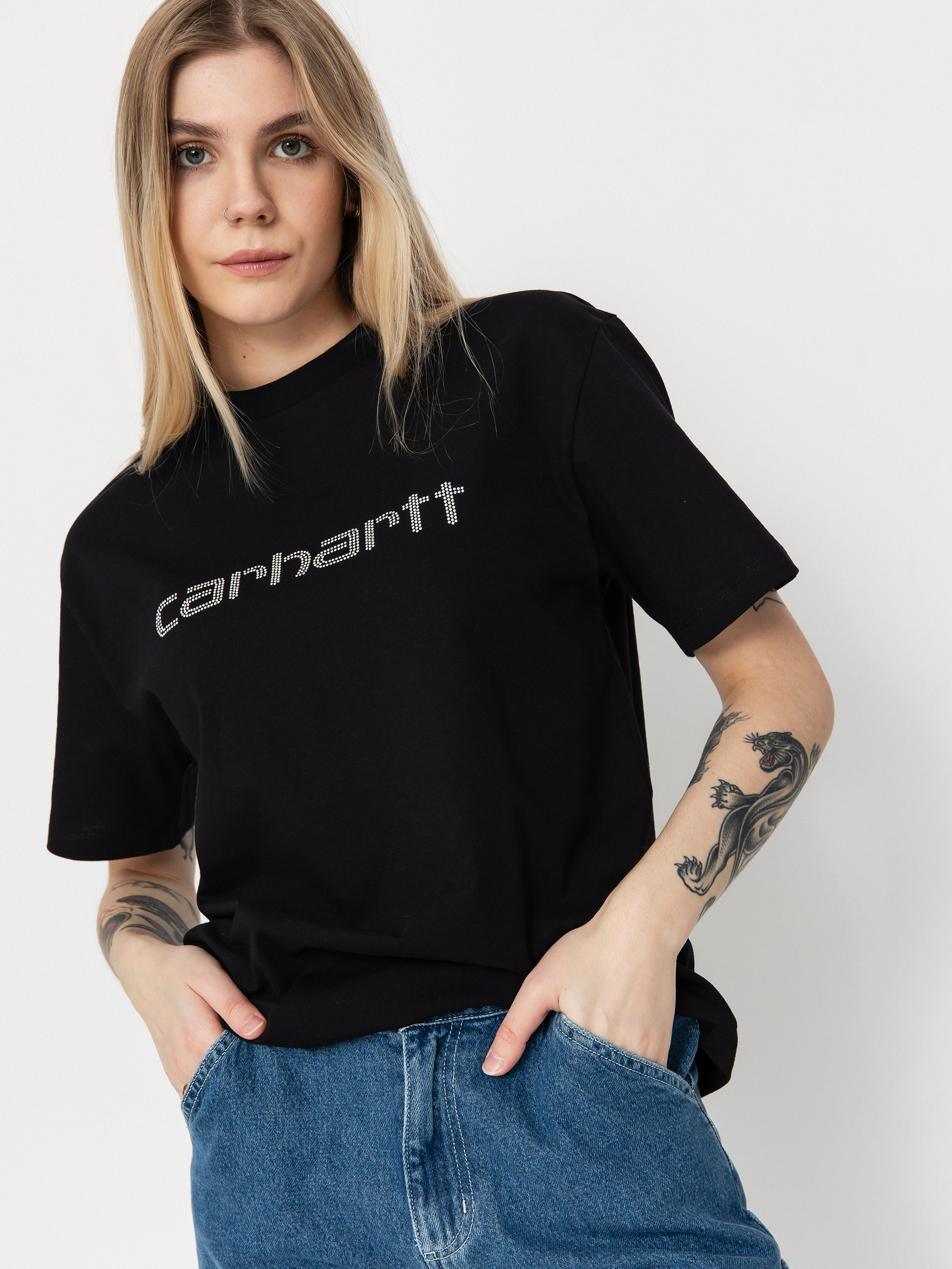 Carhartt WIP Rivet Script Wmn T-Shirt (black/silver)