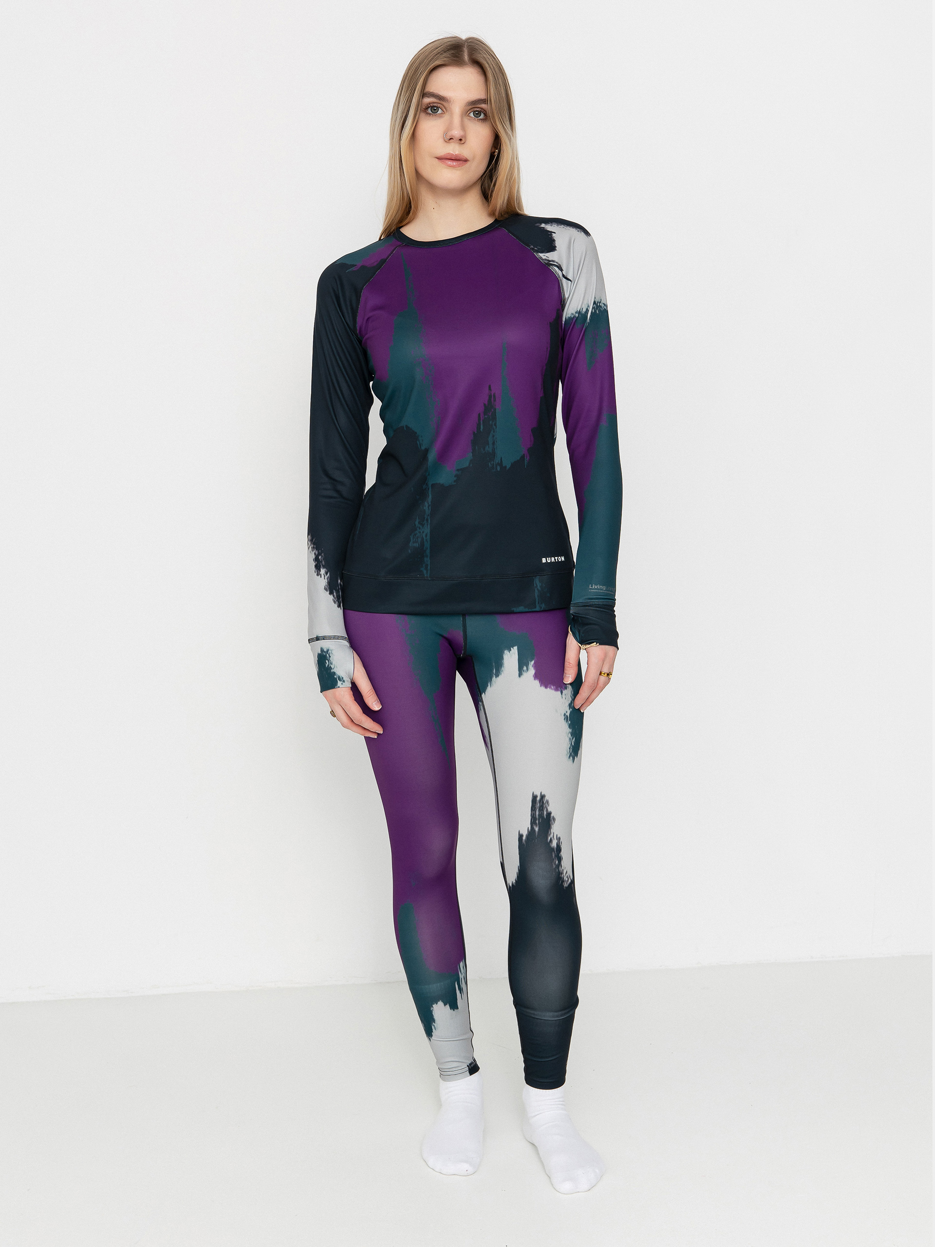 Burton Longsleeve Lightweight X Crew Wmn (silver sconce/forest chalk)