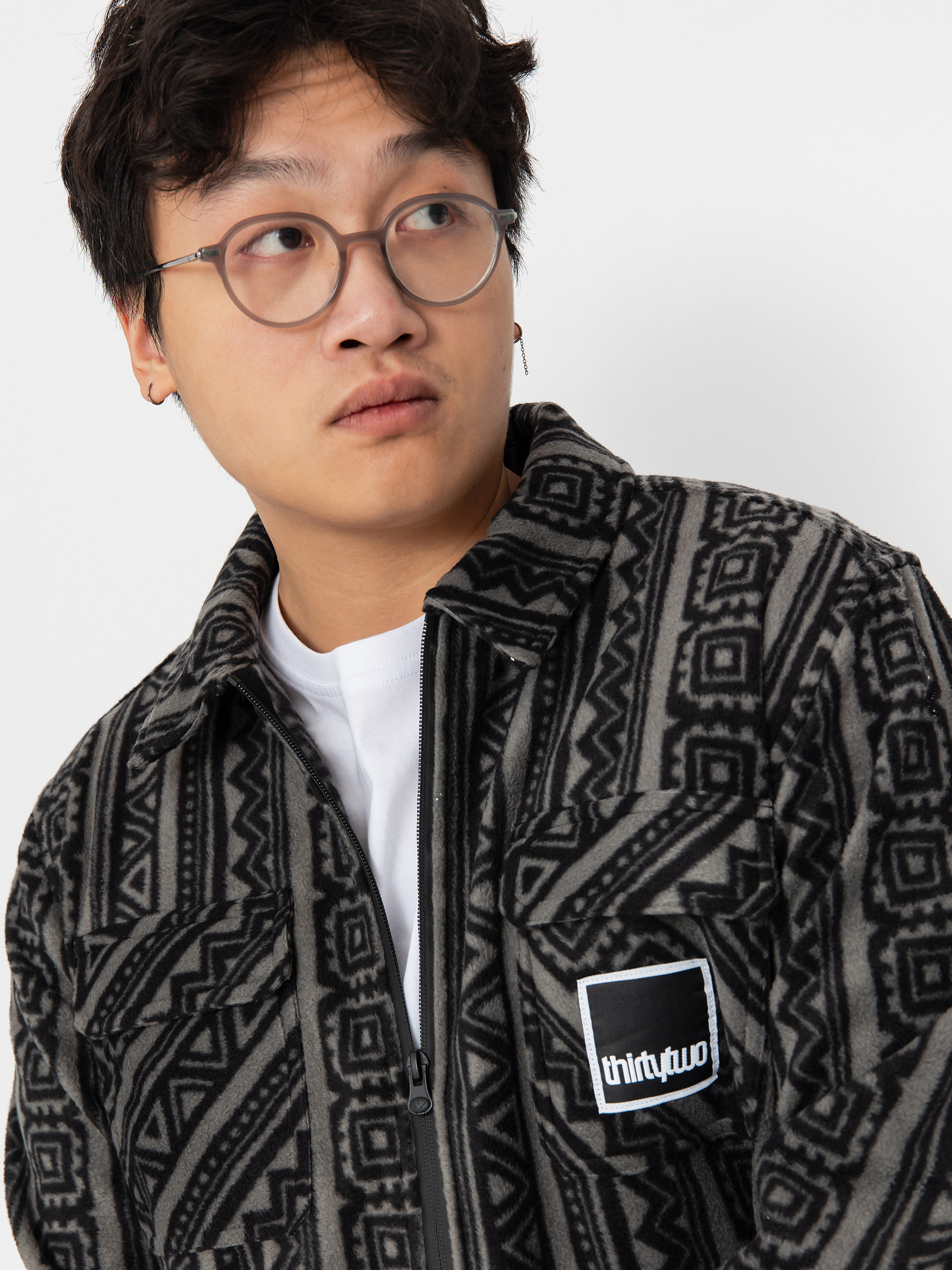 ThirtyTwo Rest Stop Zip Up Shirt Longsleeve (black/charcoal)