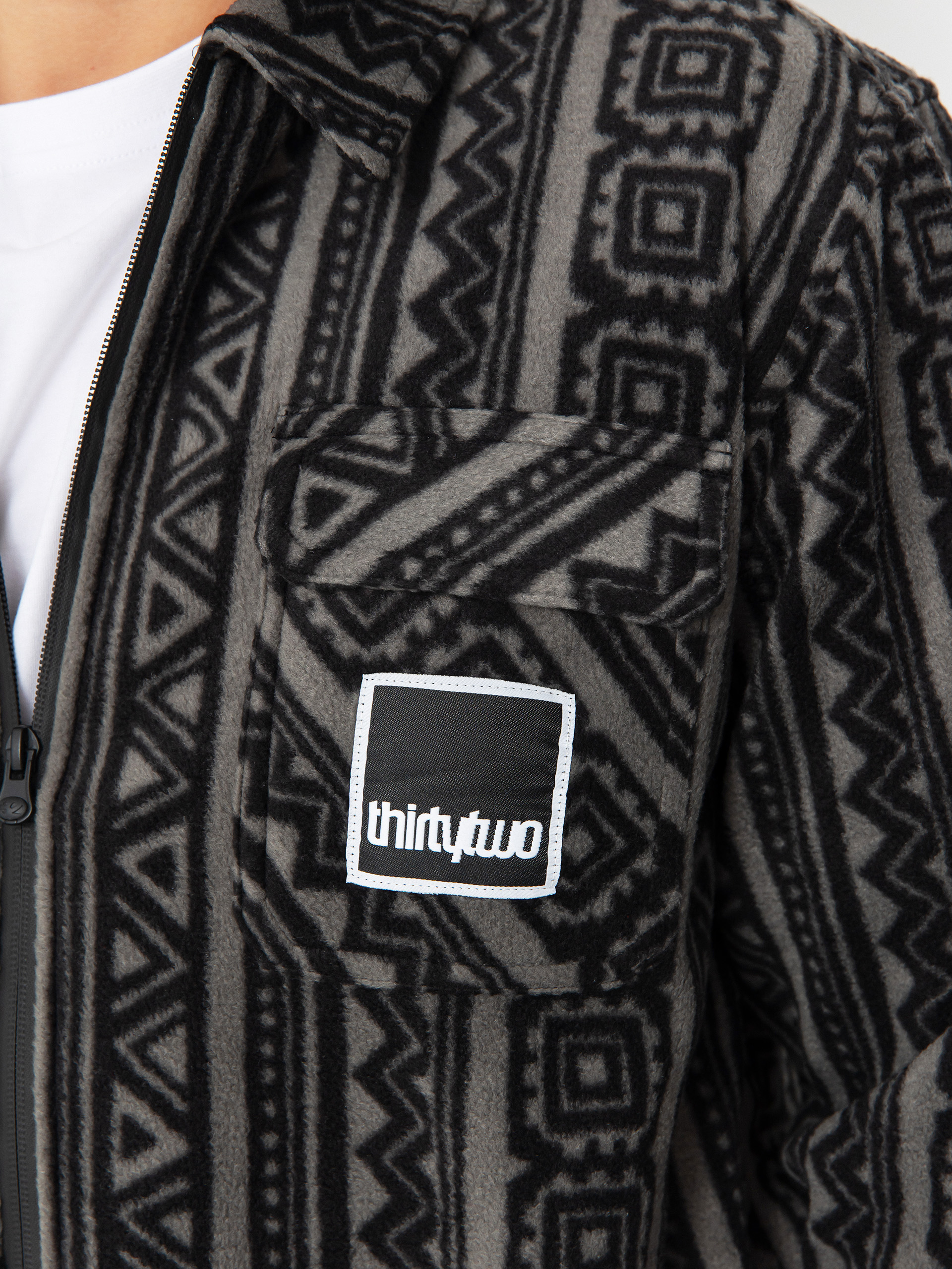 ThirtyTwo Rest Stop Zip Up Shirt Longsleeve (black/charcoal)