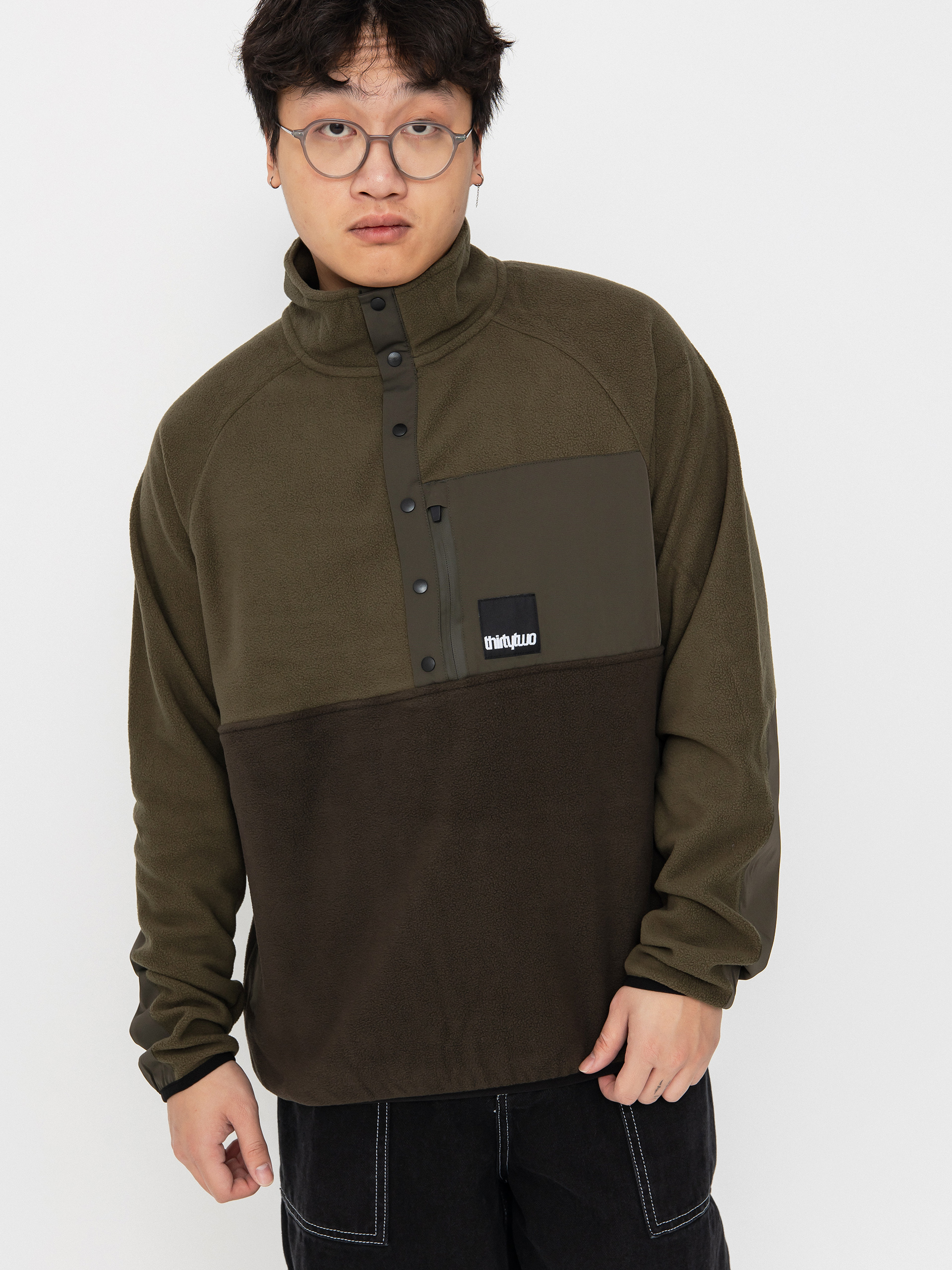 Herren ThirtyTwo Aktives Sweatshirt Rest Stop Anorak (military)