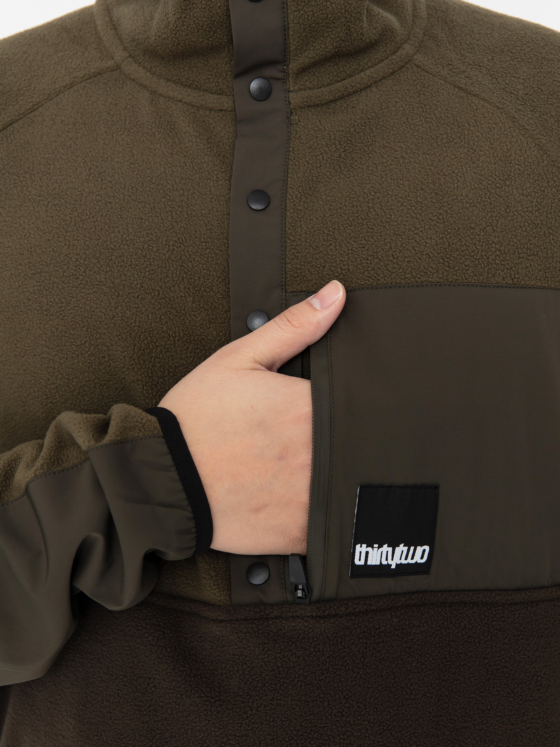 Herren ThirtyTwo Aktives Sweatshirt Rest Stop Anorak (military)