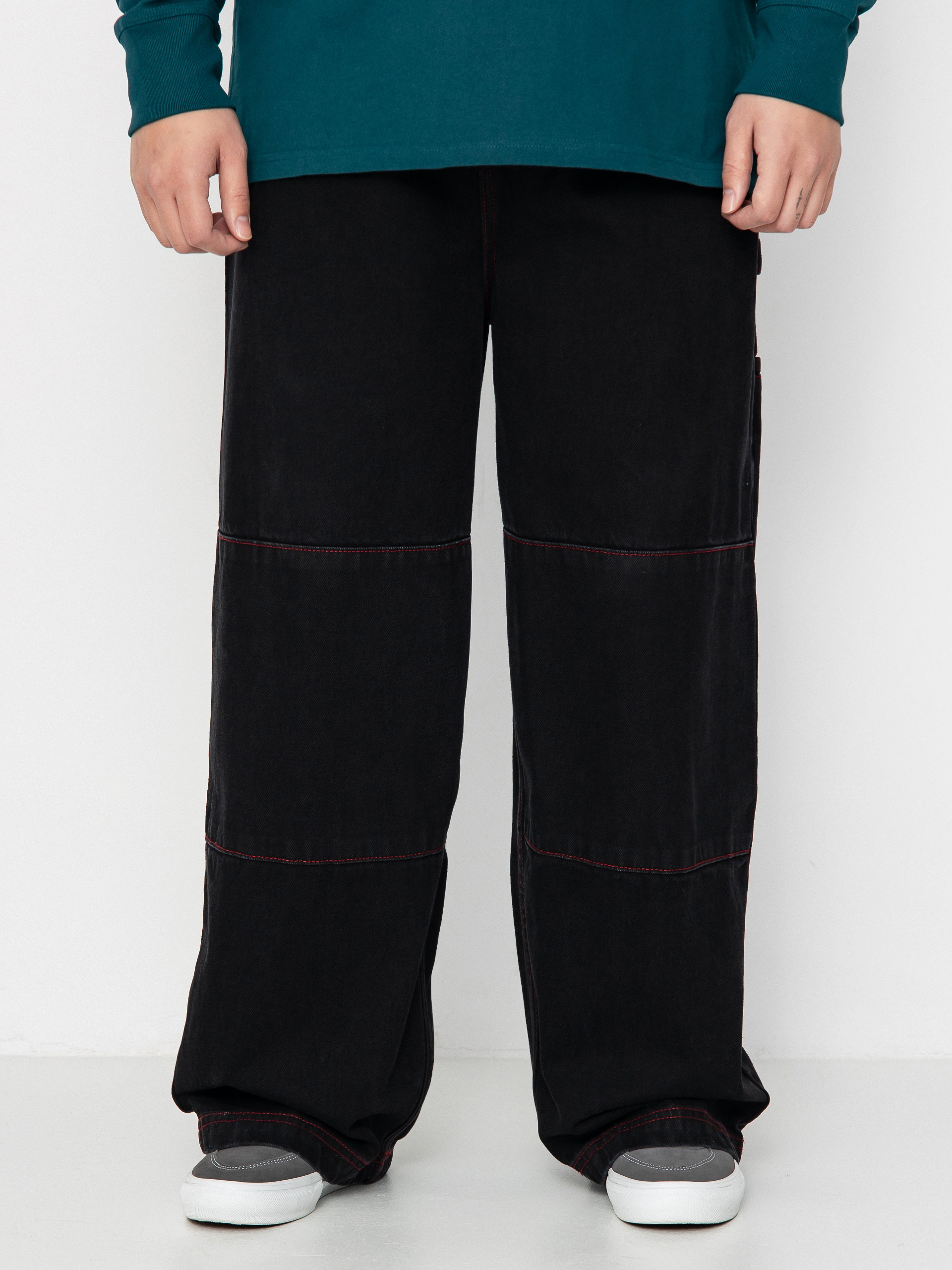 Poetic Collective Pants Sculptor (black denim w red stitching)