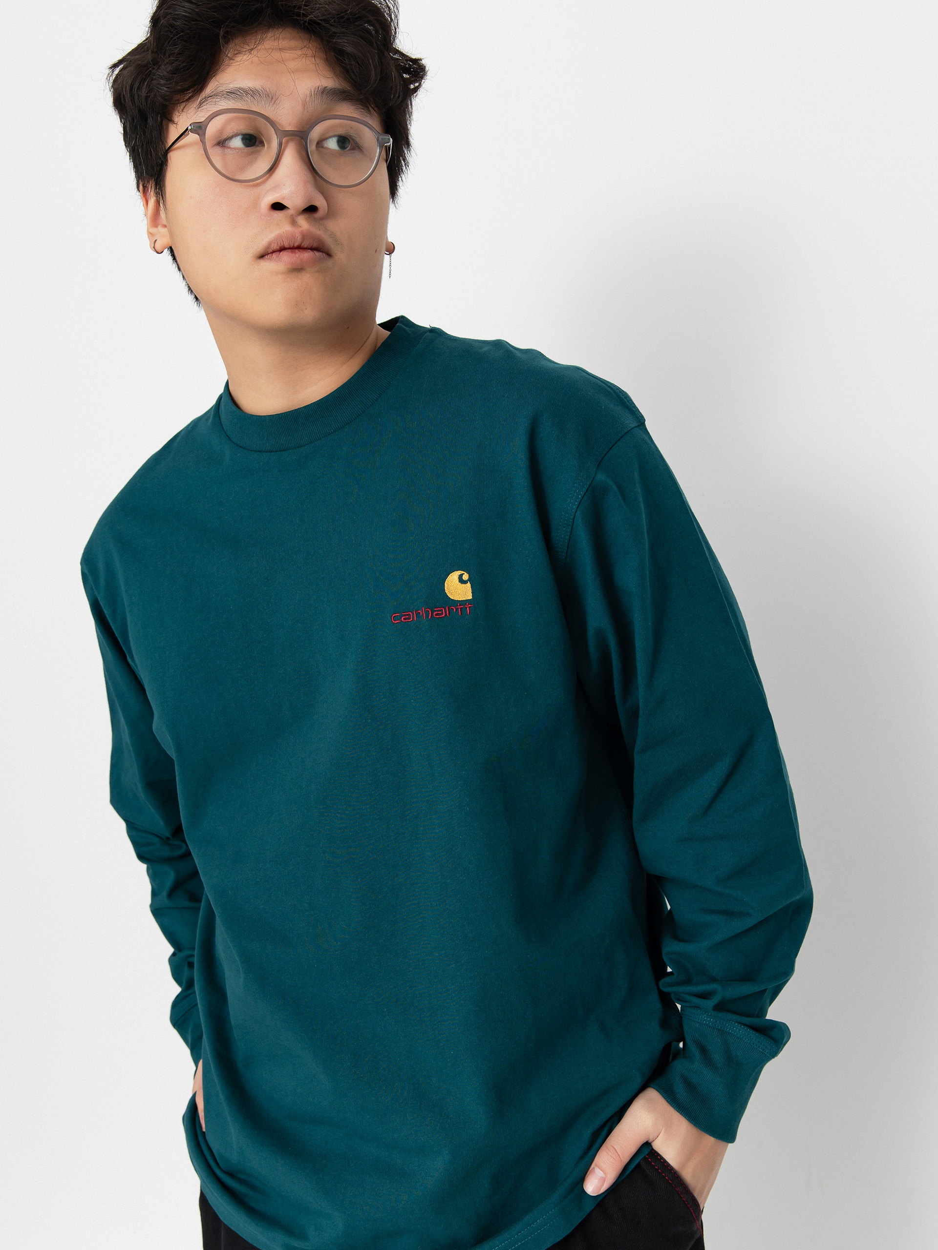 Carhartt WIP American Script Longsleeve (malachite)