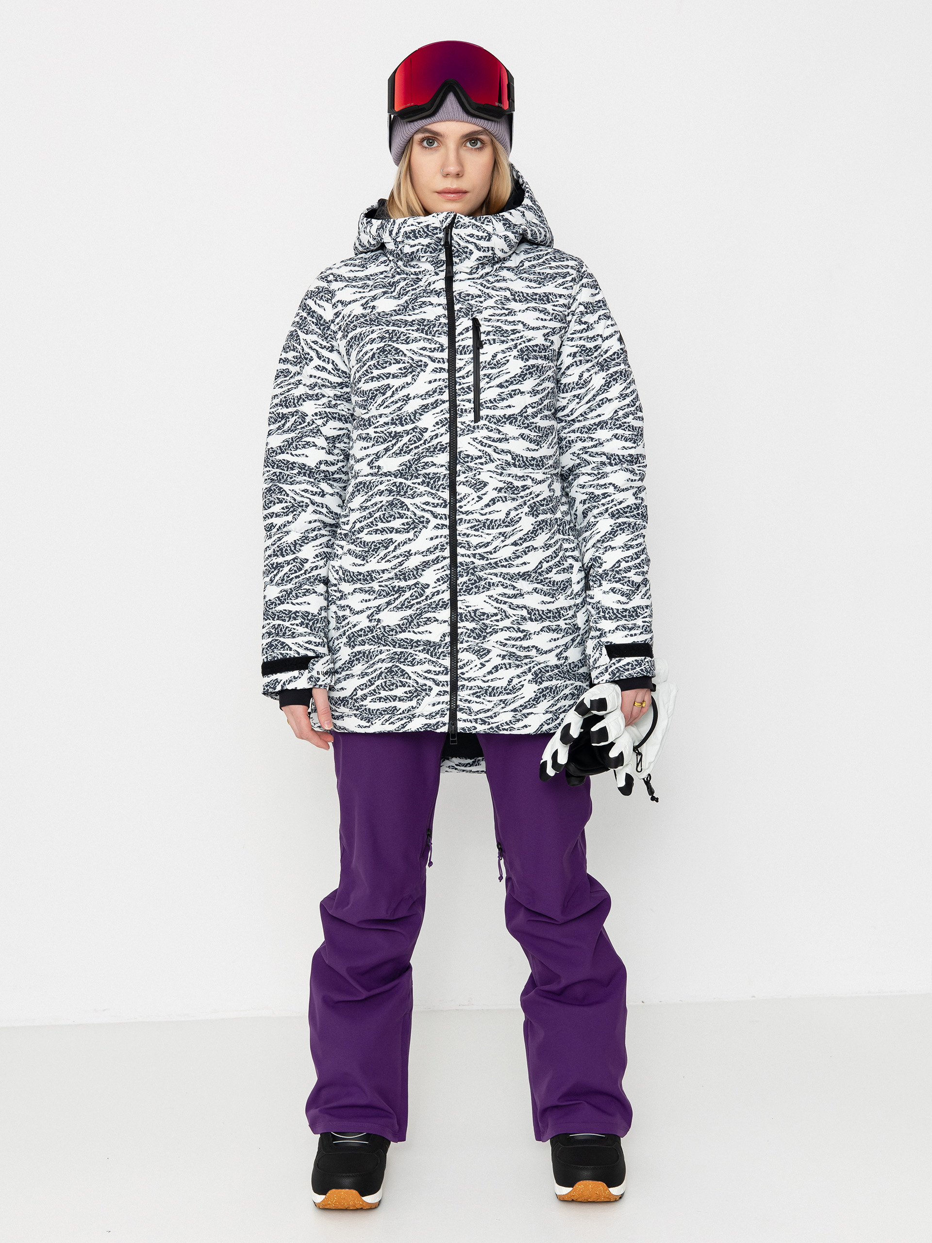 Burton Snowboard jacket Loyil Down Wmn - camo (zebra camo)