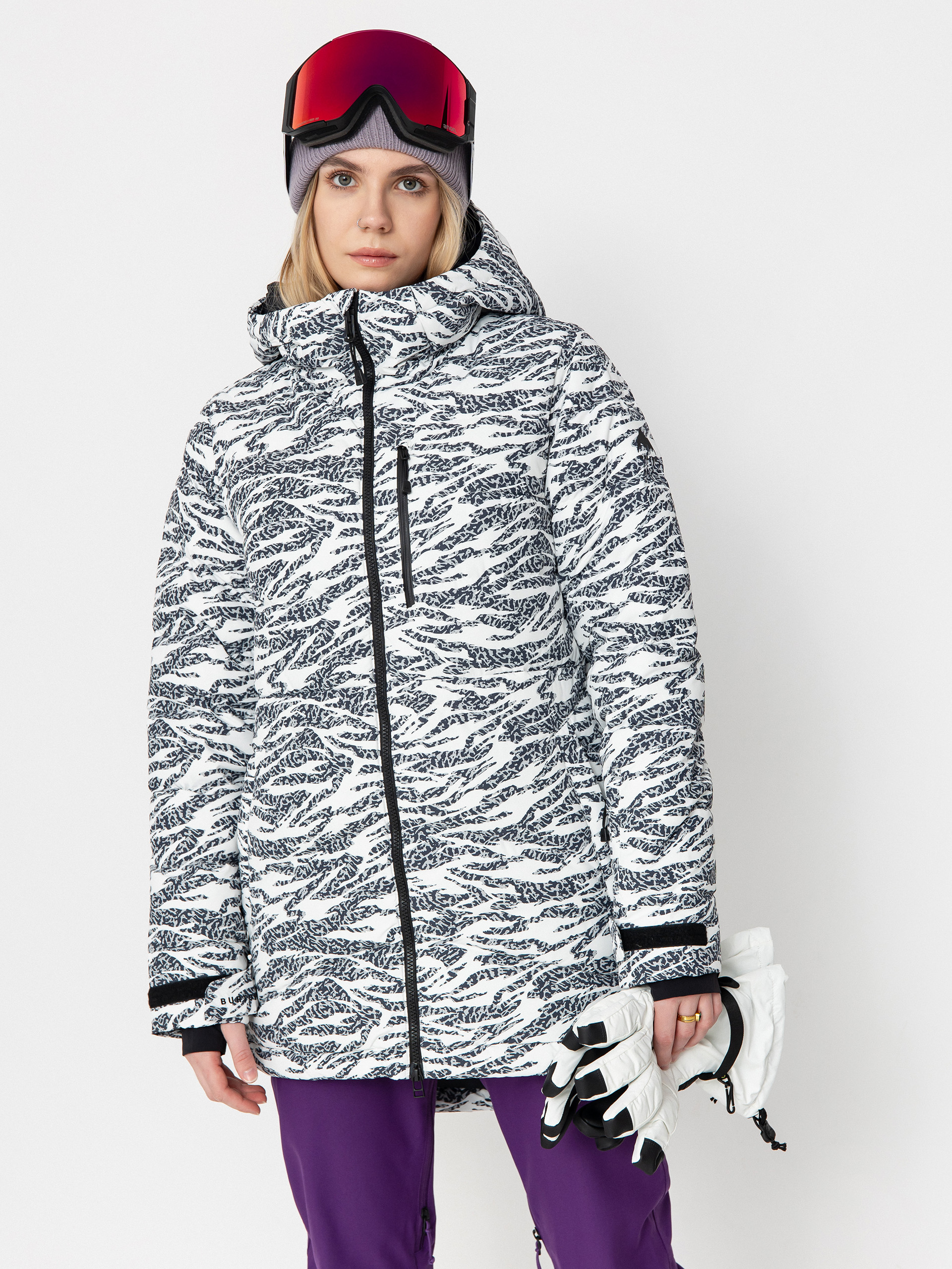 Damen Burton Snowboard Jacke Loyil Down (zebra camo)