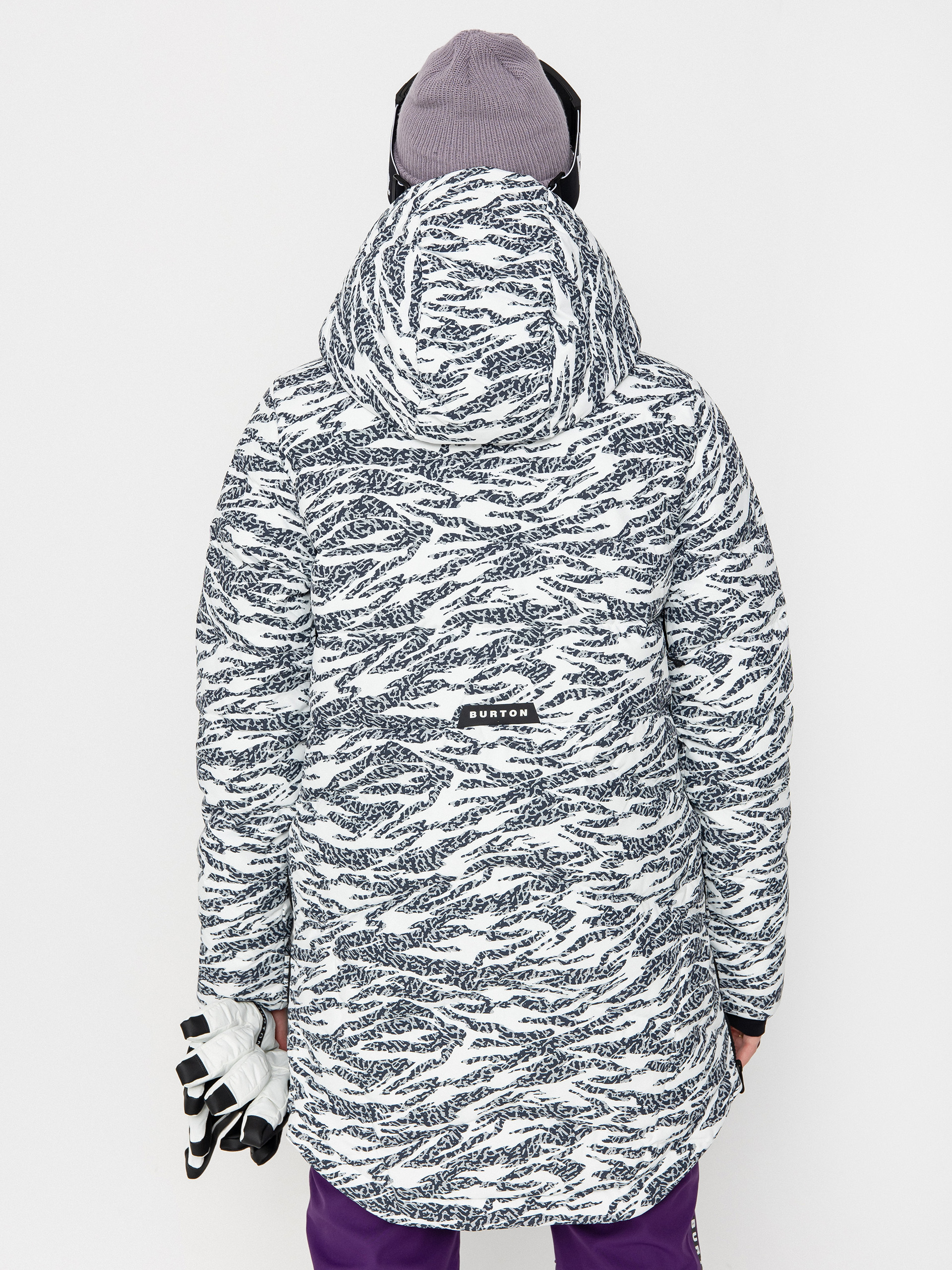 Damen Burton Snowboard Jacke Loyil Down (zebra camo)