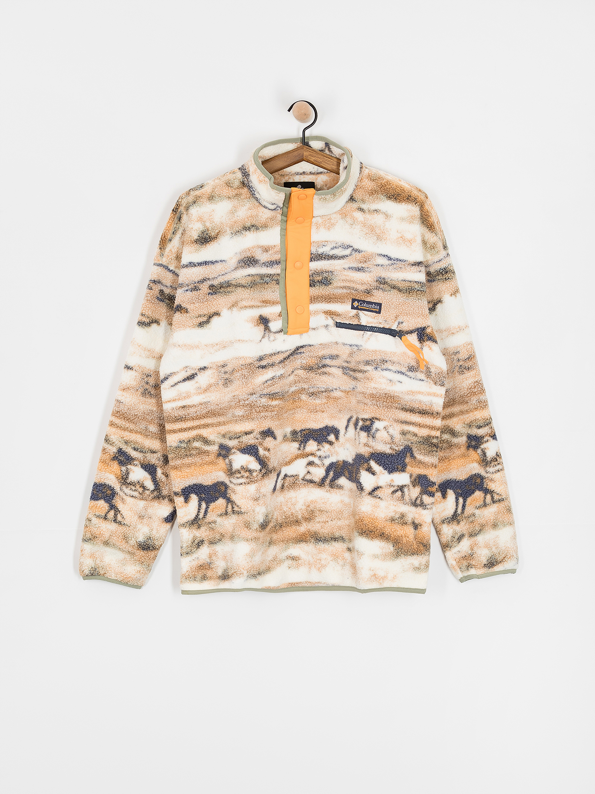 Columbia Helvetia II Printed Half Snap Fleece Jacke - Braun (lemon