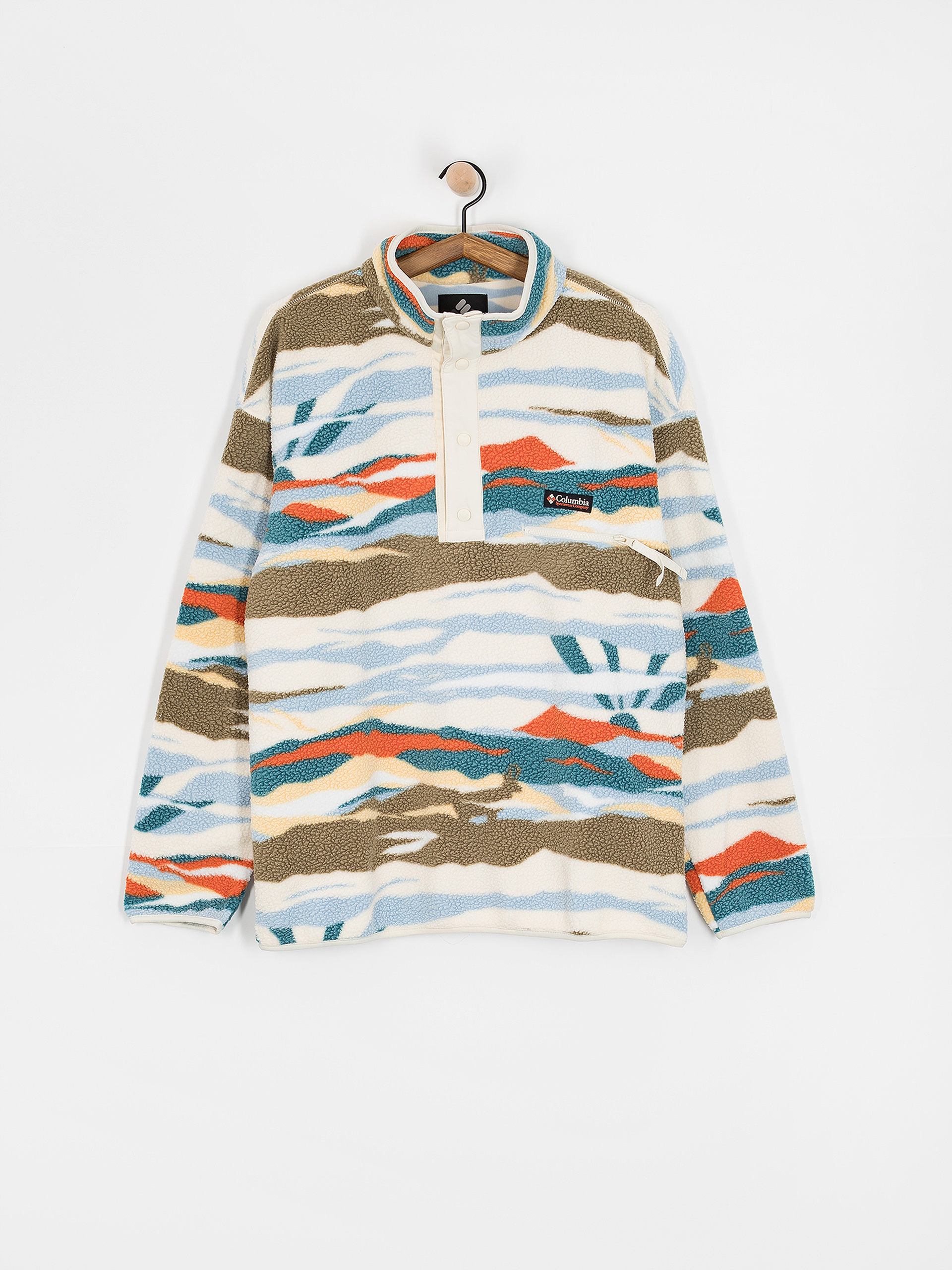 Columbia Helvetia II Printed Half Snap Fleece  (chalk rogue val)