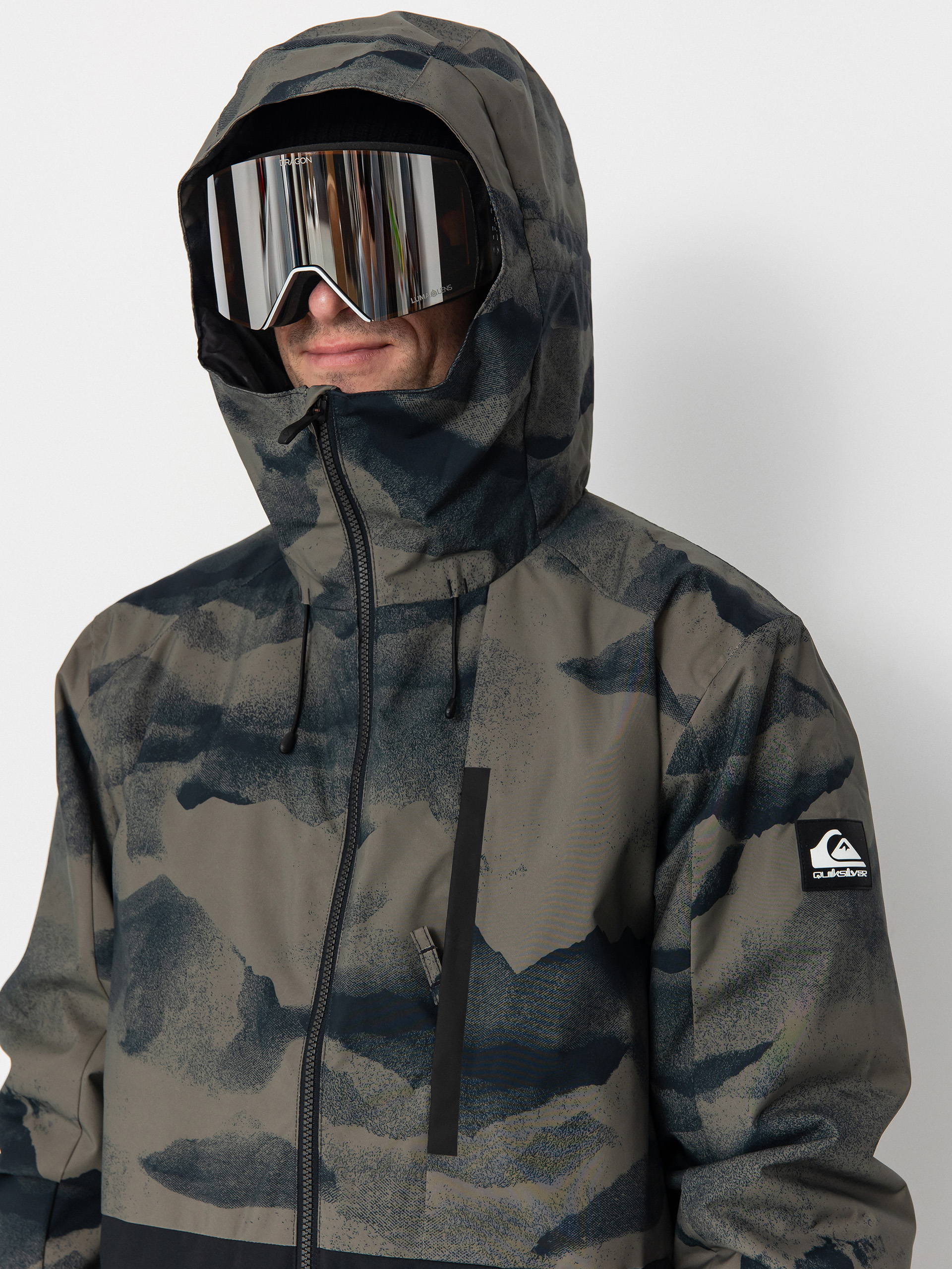 Herren Quiksilver Mission Printed Block Snowboard Jacke (mountain spray cante)