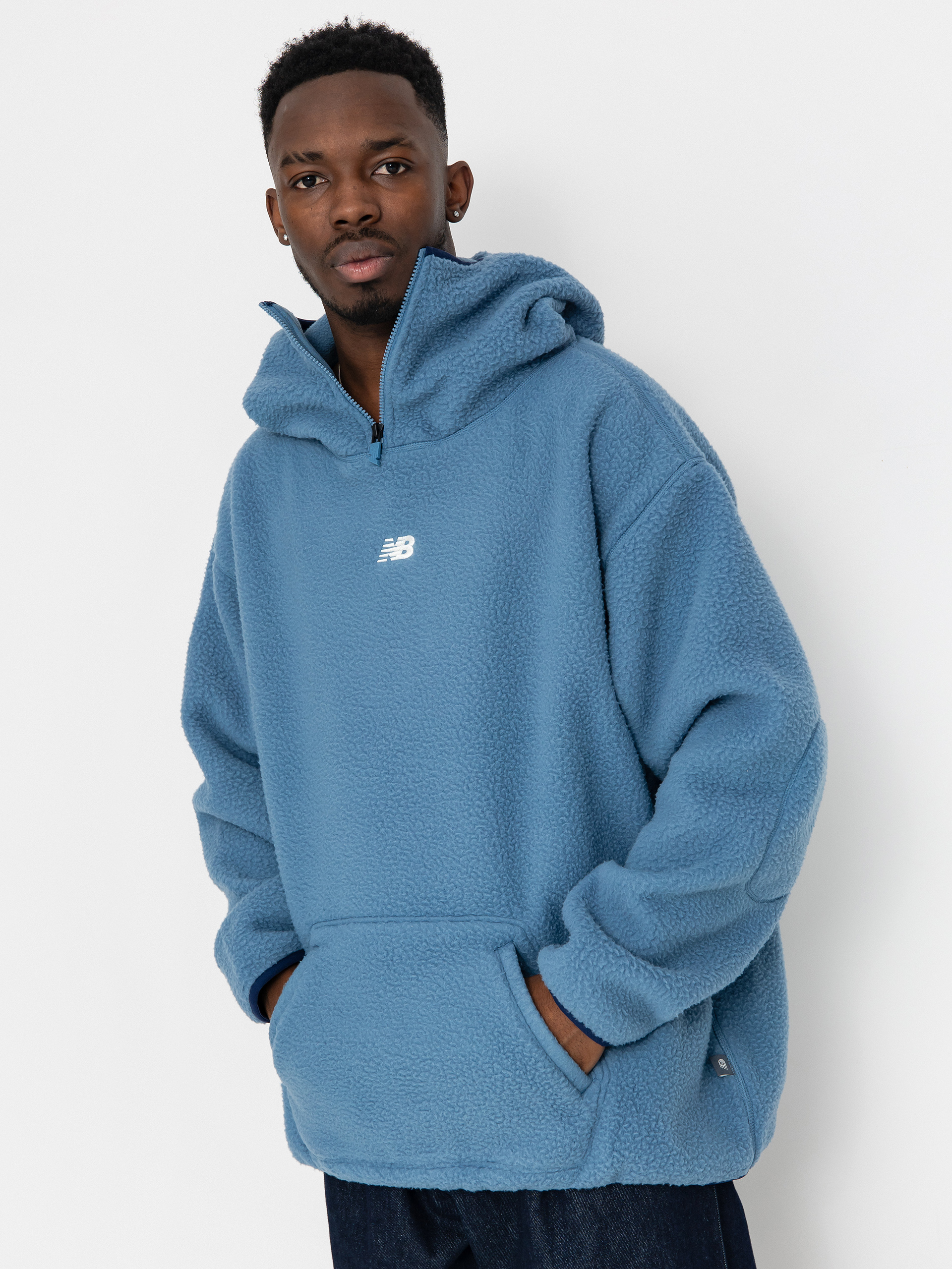 New Balance Hoops Sherpa Top Fleece - blue (heronblue)