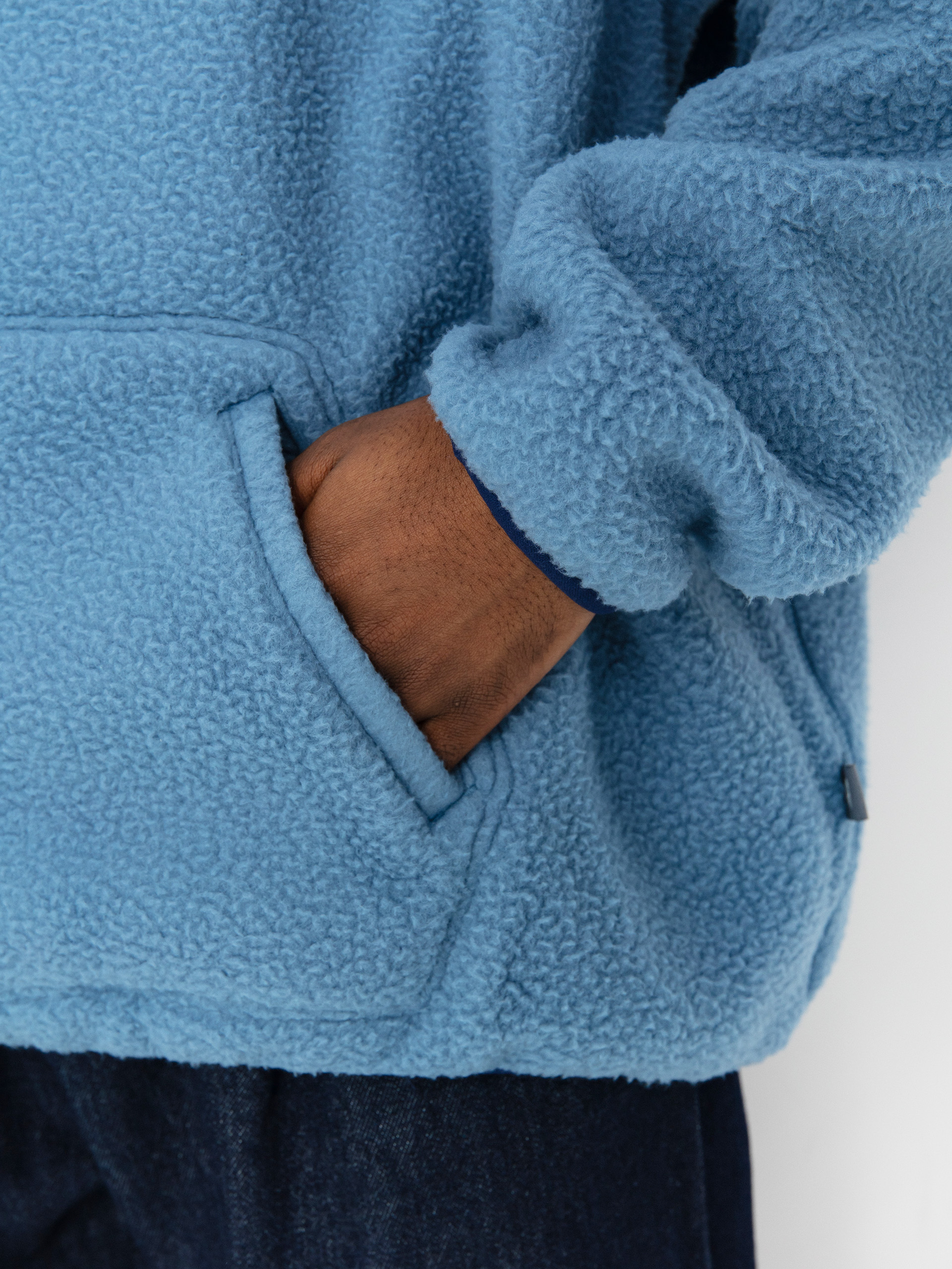 Herren New Balance Hoops Sherpa Top Fleece Jacke (heronblue)