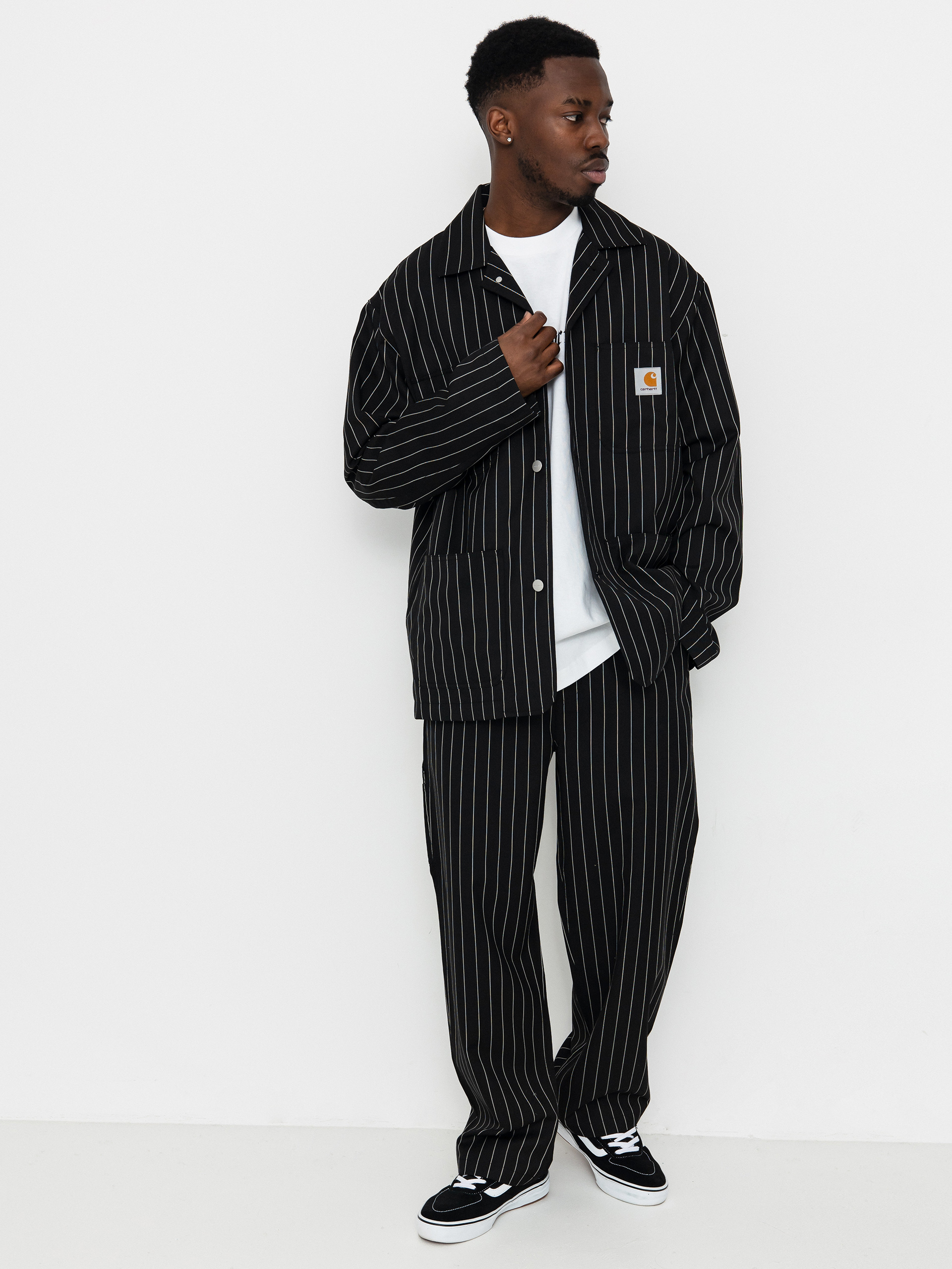 Carhartt WIP Seaton ストライプパンツ Carhartt WIP Seaton Pants - black (seaton stripe black)