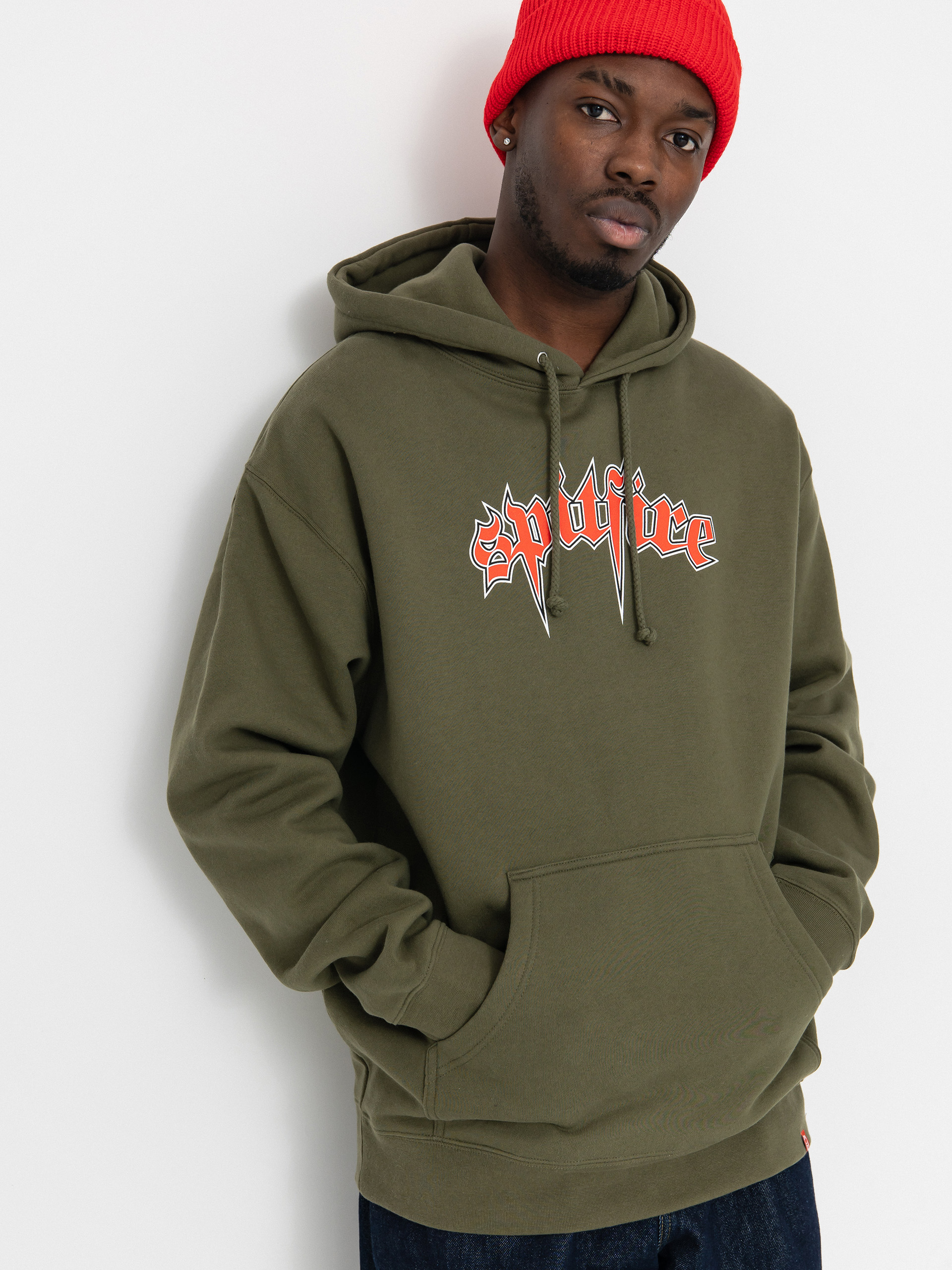 Spitfire Venom HD Hoodie (army green/red)