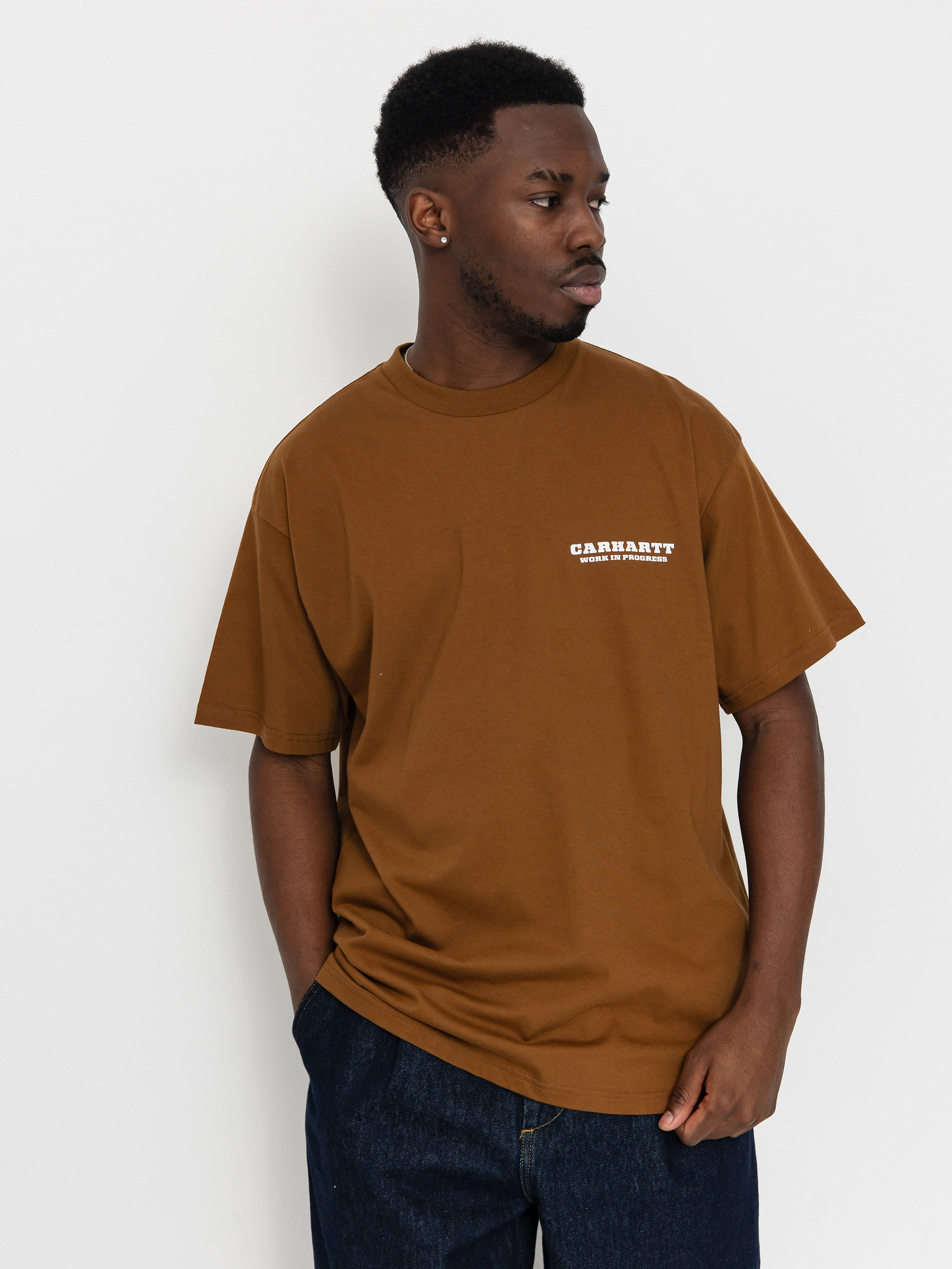 Carhartt WIP T-Shirt Runaway (hamilton brown/white)