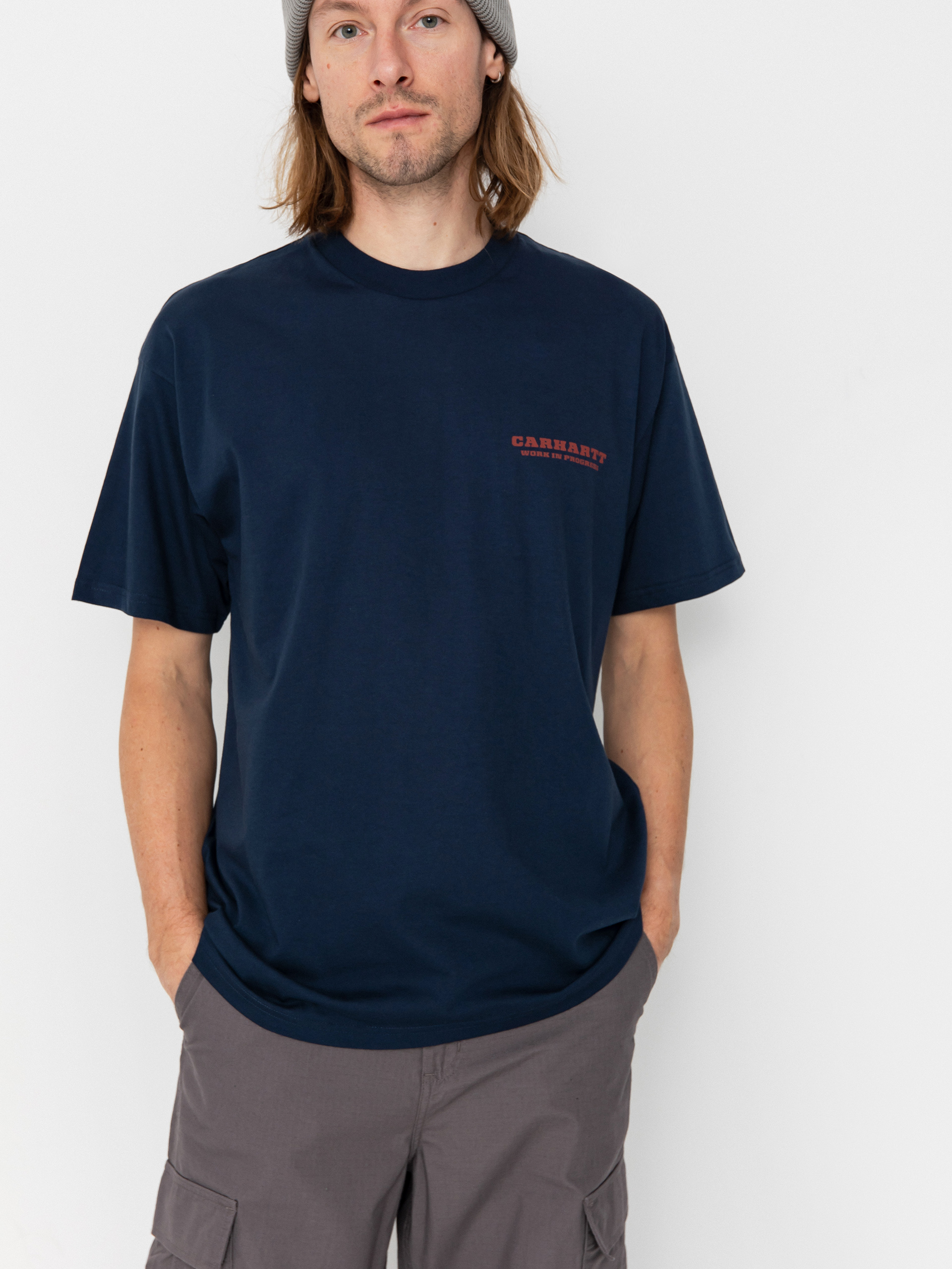 Carhartt WIP T-Shirt Runaway - navy blue (blue/vermillion)
