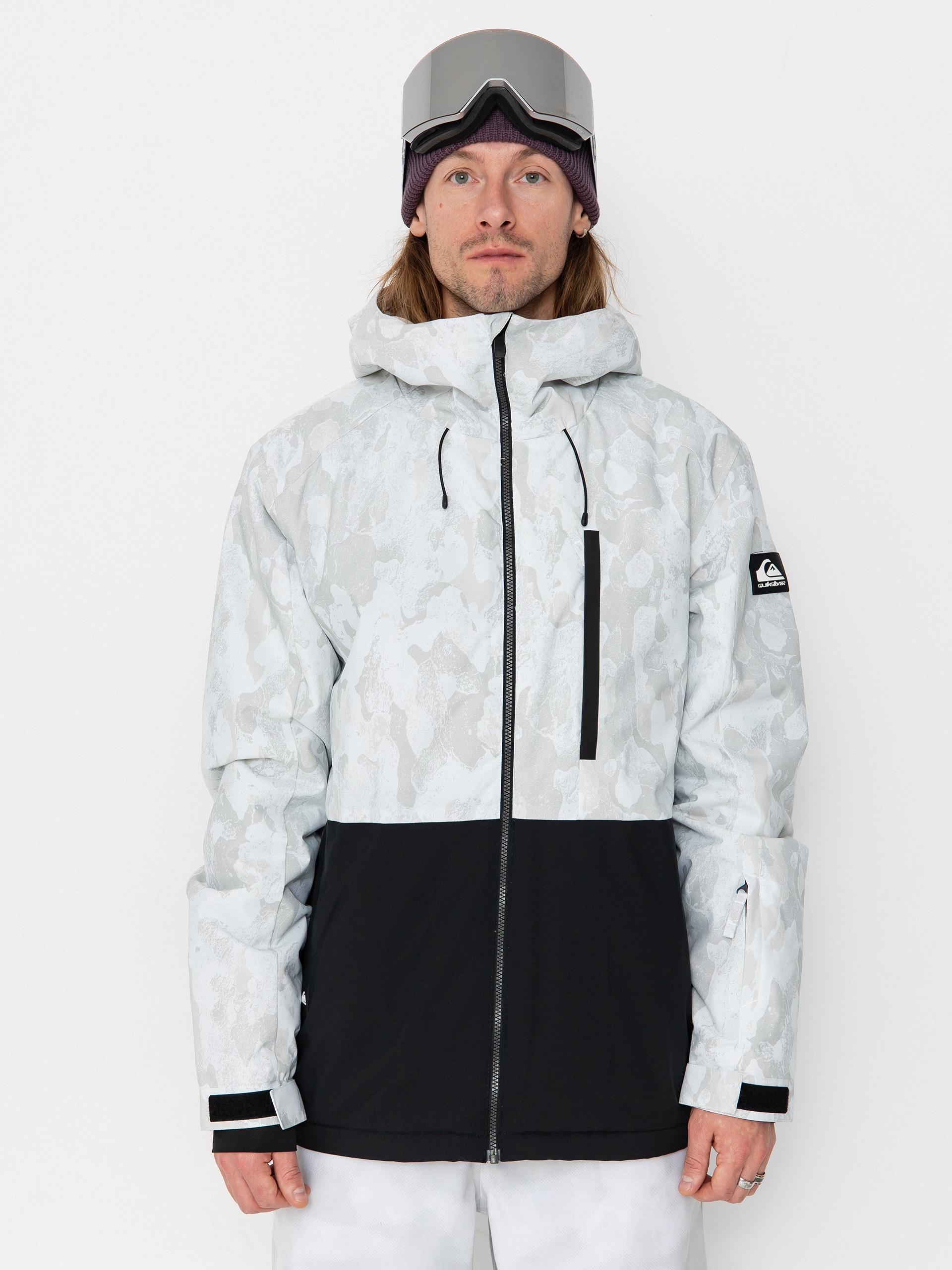 Quiksilver Snowboard Jacke Mission Printed Block (nature zoom birch)