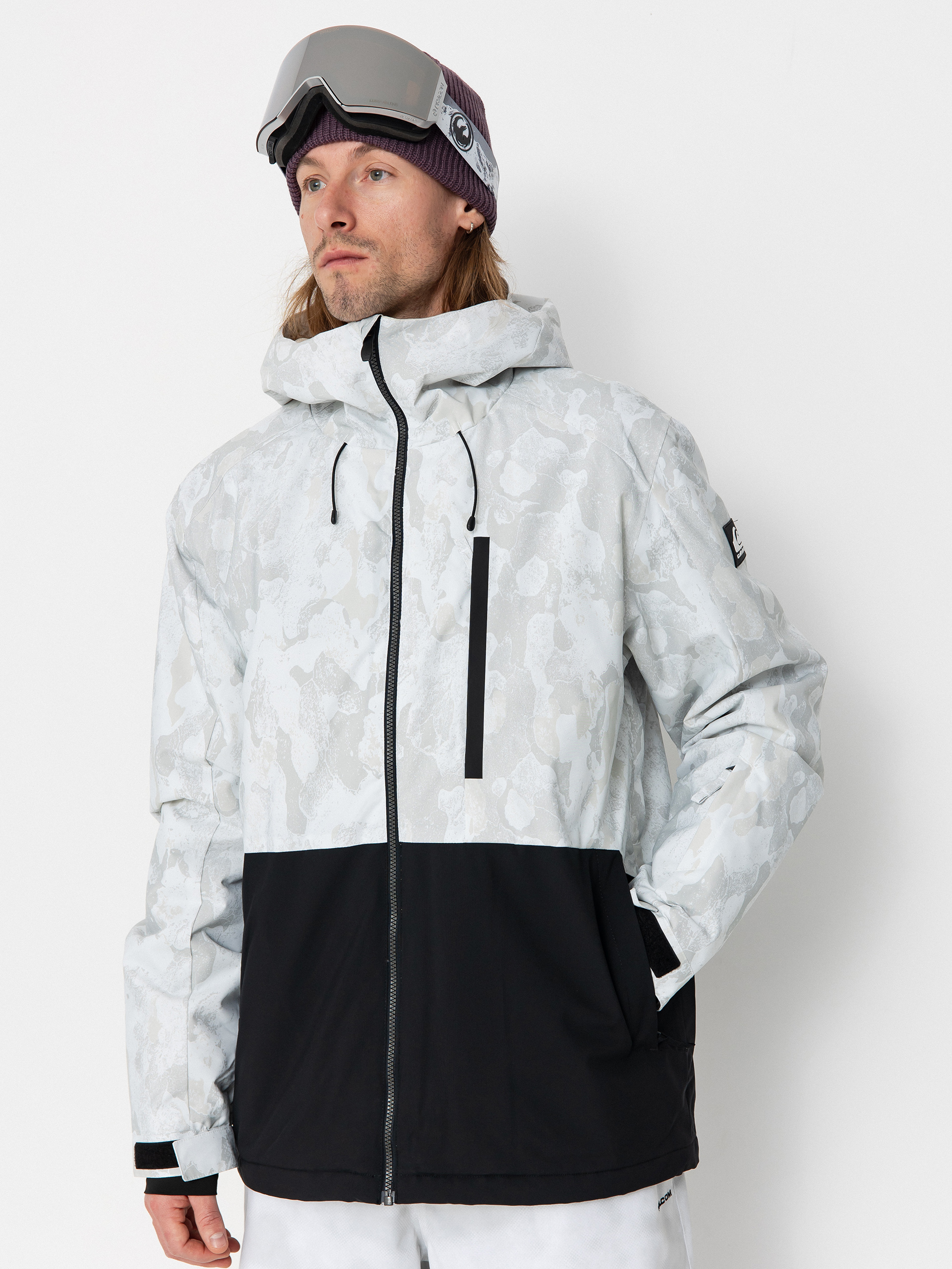 Mens Quiksilver Snowboard jacket Mission Printed Block (nature zoom birch)