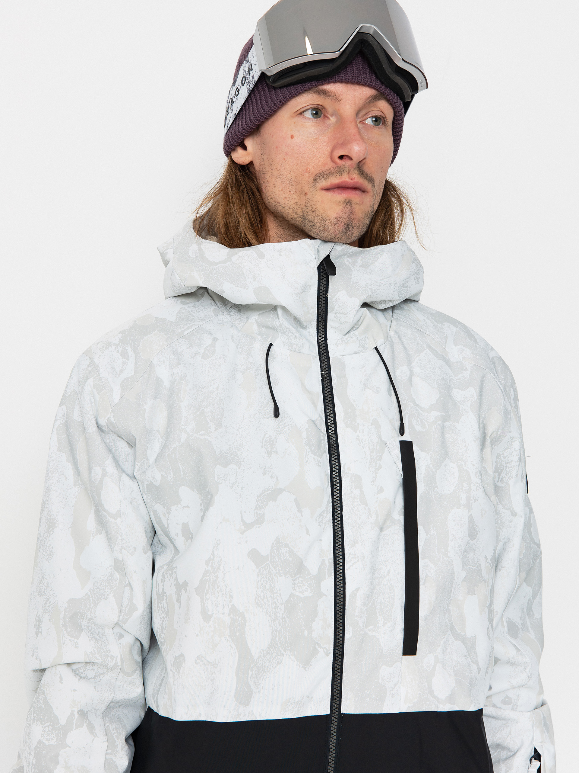 Quiksilver Snowboard jacket Mission Printed Block - white, black