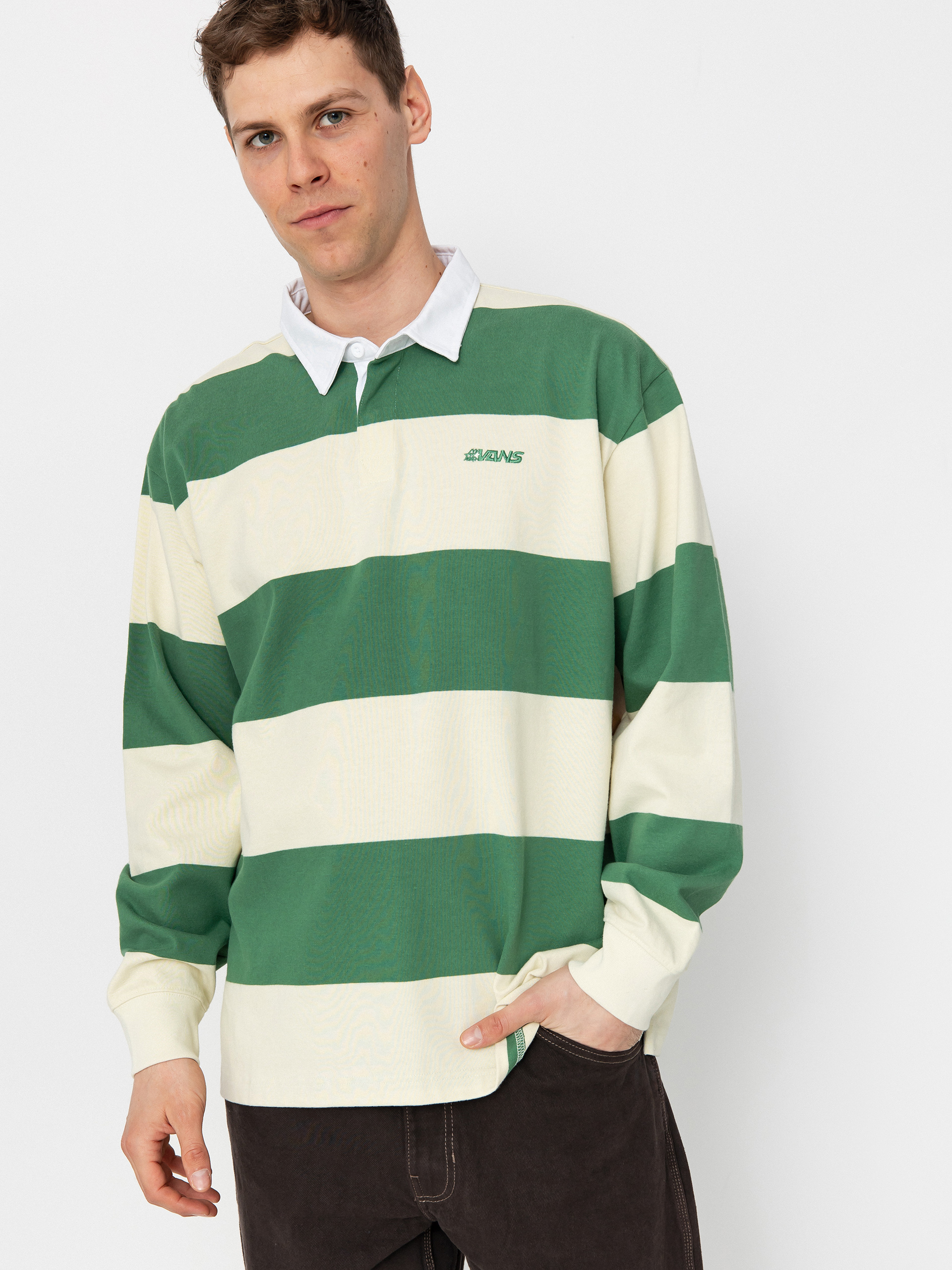 Vans Ward Stripe Rugby Knit Longsleeve (fairway/lemon icing)