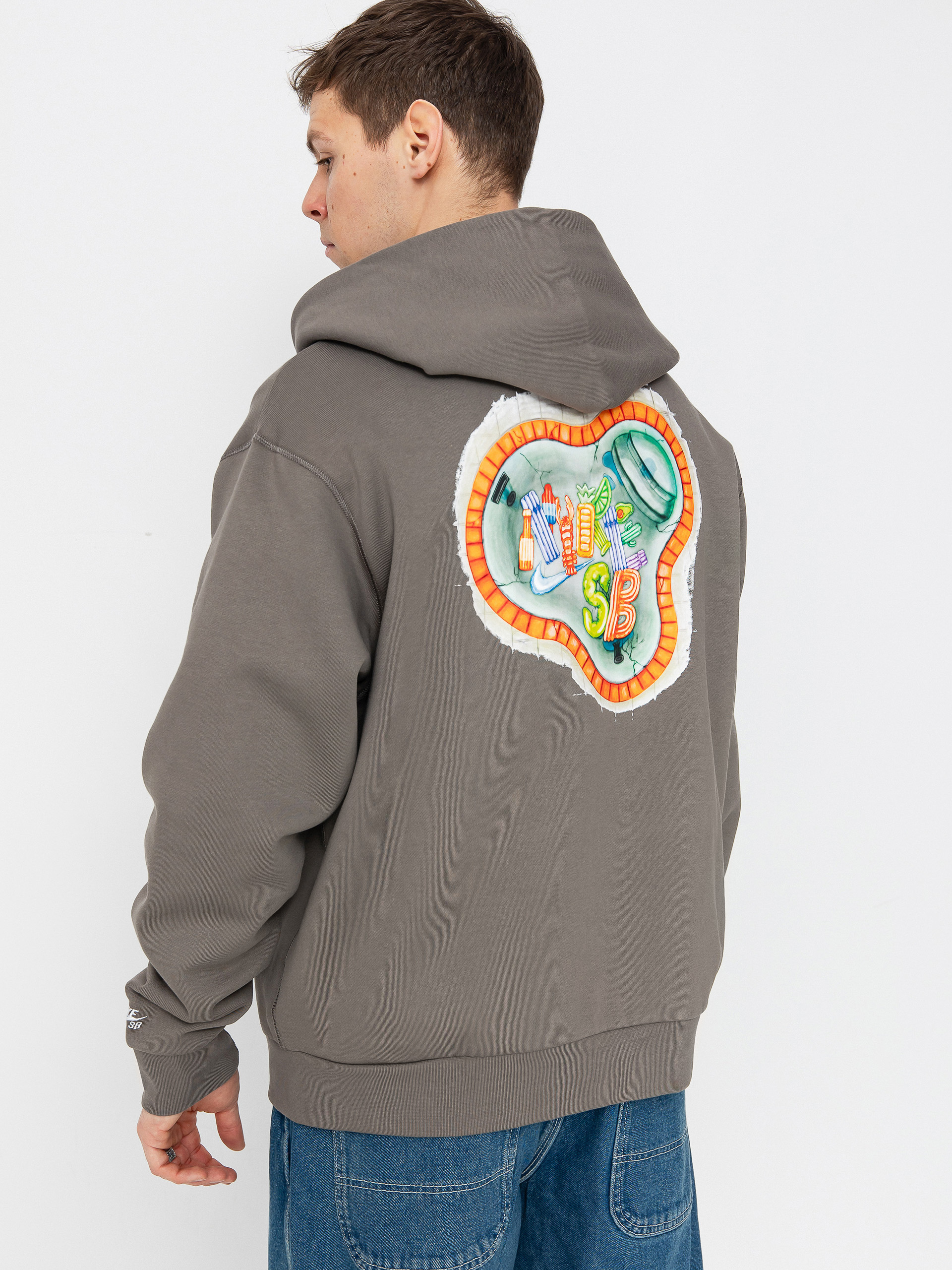 Nike SB Pool Airs ZHD Hoodie (cave stone/white)