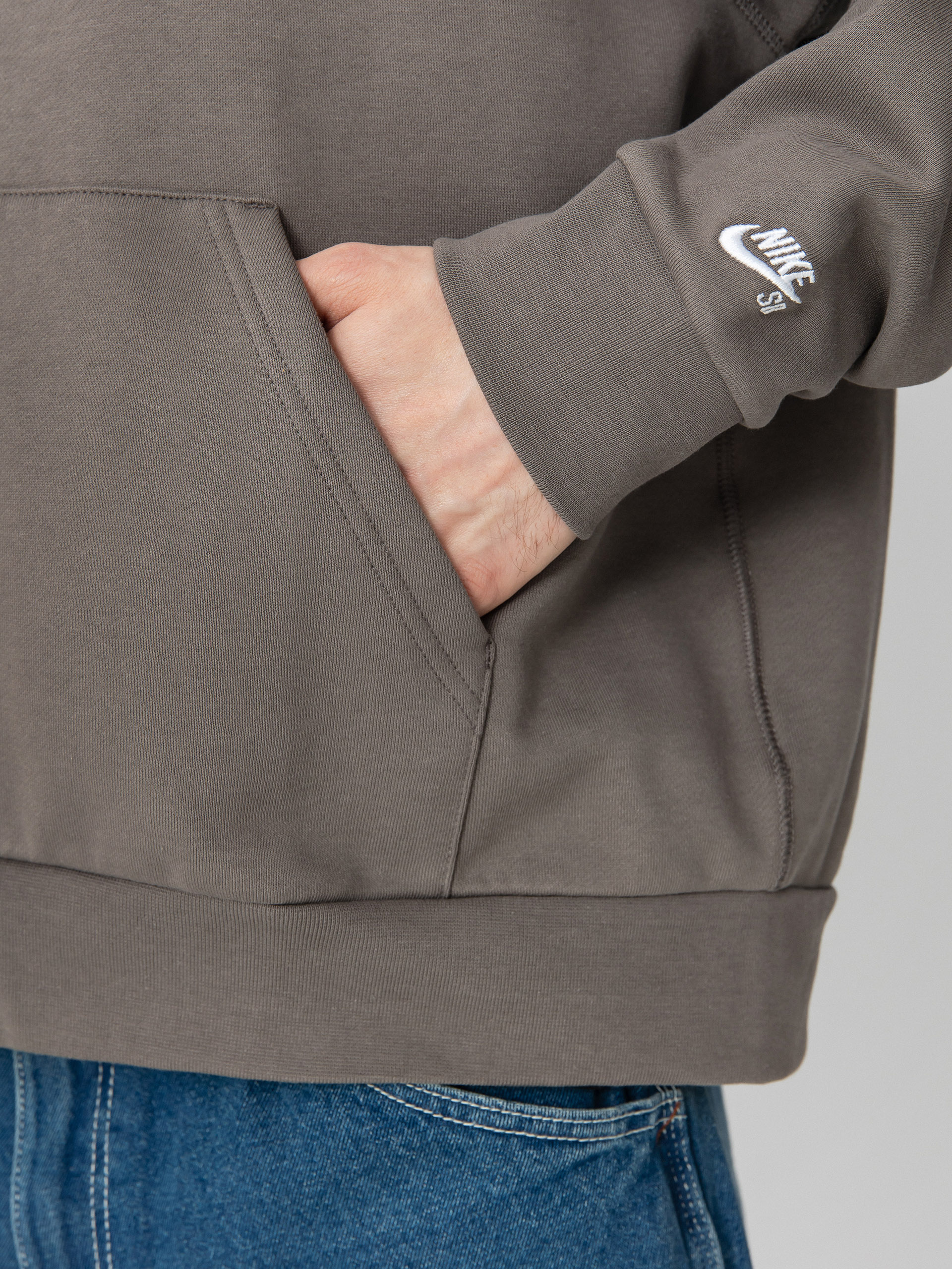 nike club sweatshirt stone