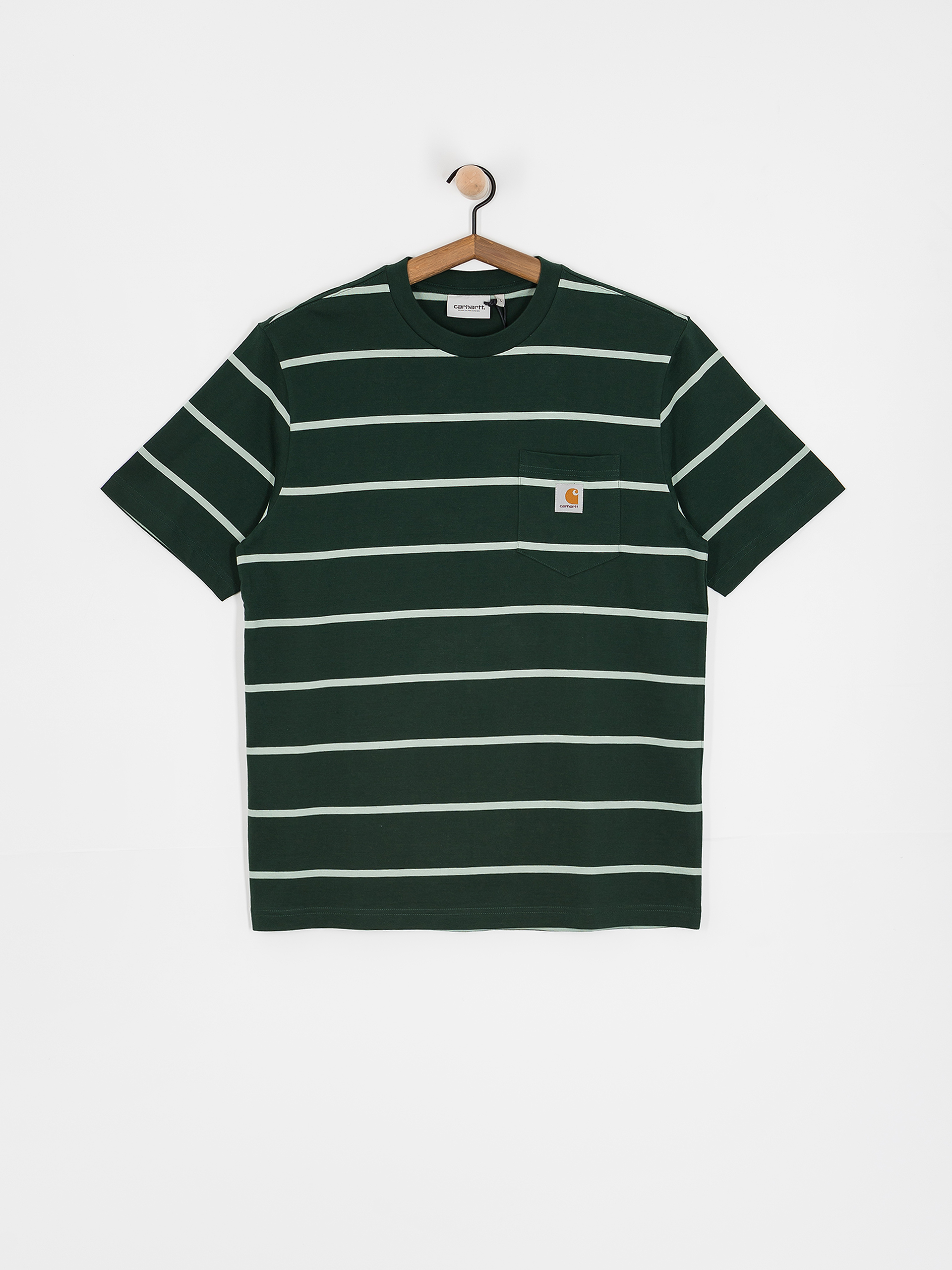 Carhartt WIP Aiken Pocket T-Shirt (aiken stripe/conifer)