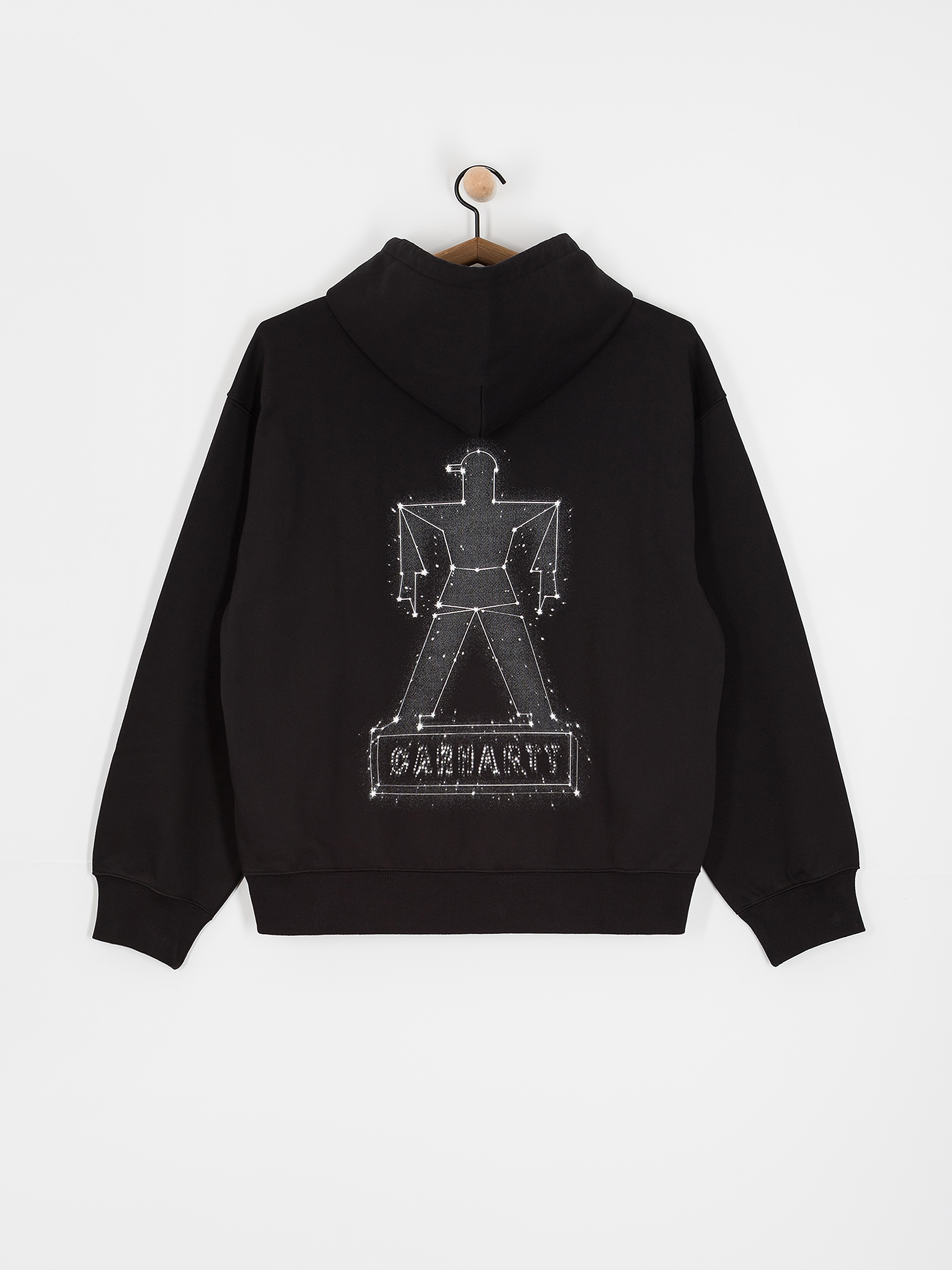 スケートボード CARHARTT WIP Black 3D State Print Hoodie Basement Hooded Sweatshirt (Black/Grey) - Carhartt WIP x