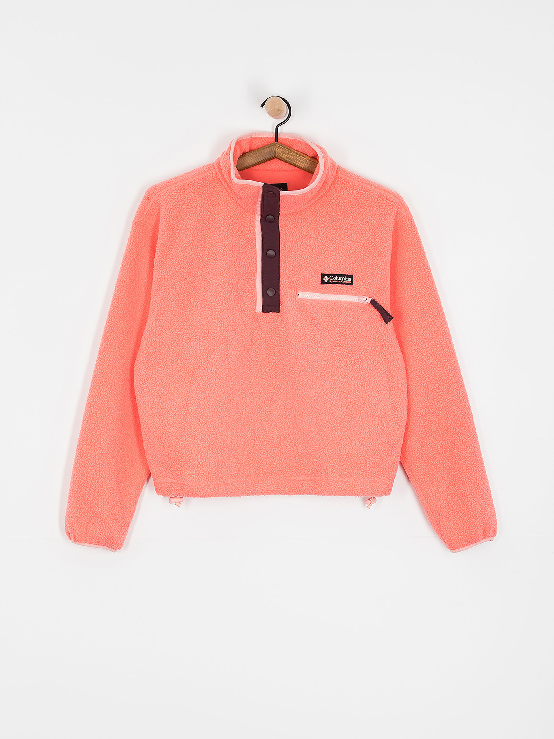 Columbia Helvetia II Cropped Half Snap Wmn Fleece - pink (alpenglow)