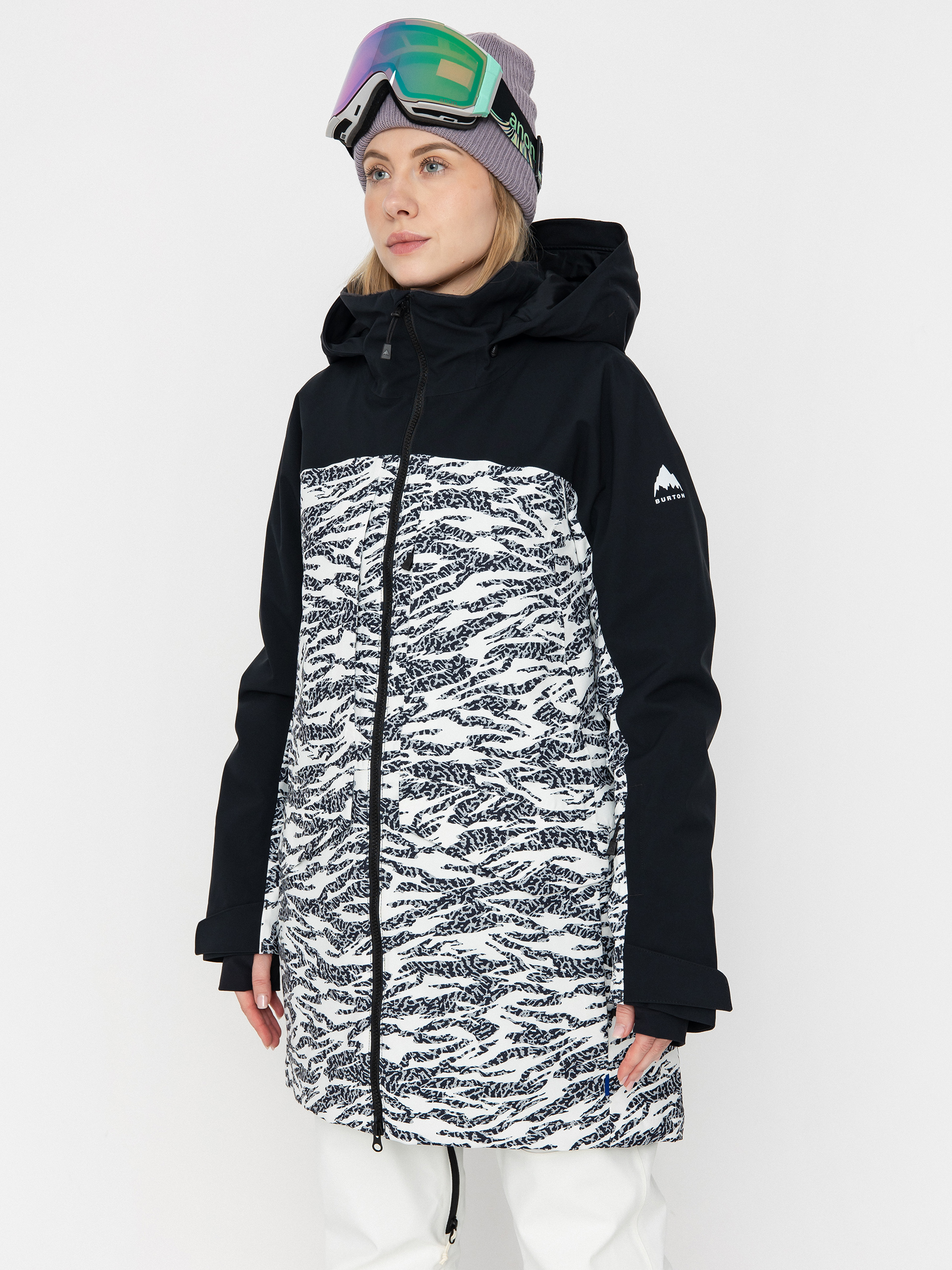 Womens Burton Prowess 2.0 Snowboard jacket (true black/zebra camo)