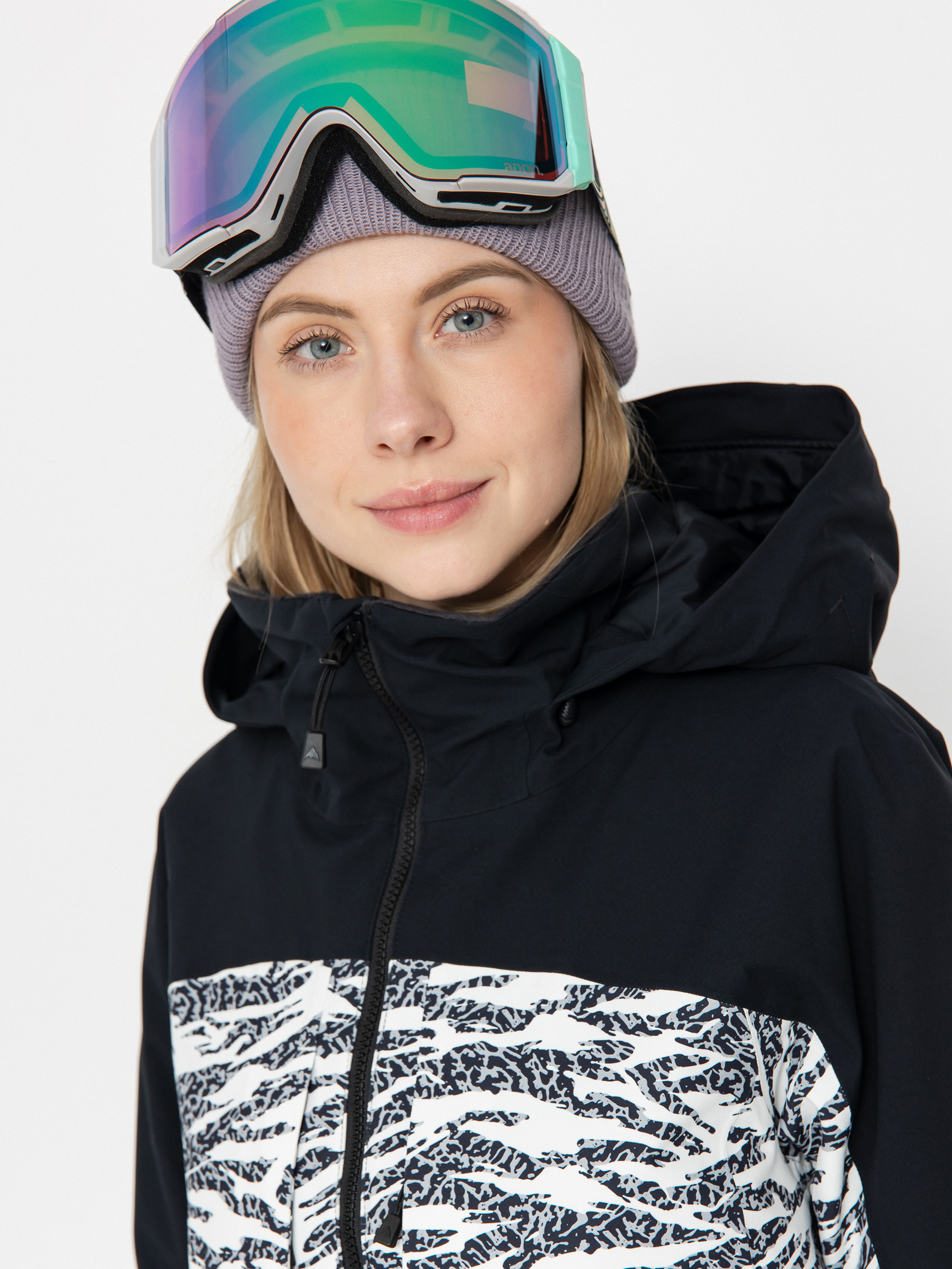 Damen Burton Prowess 2.0 Snowboard jacke (true black/zebra camo)