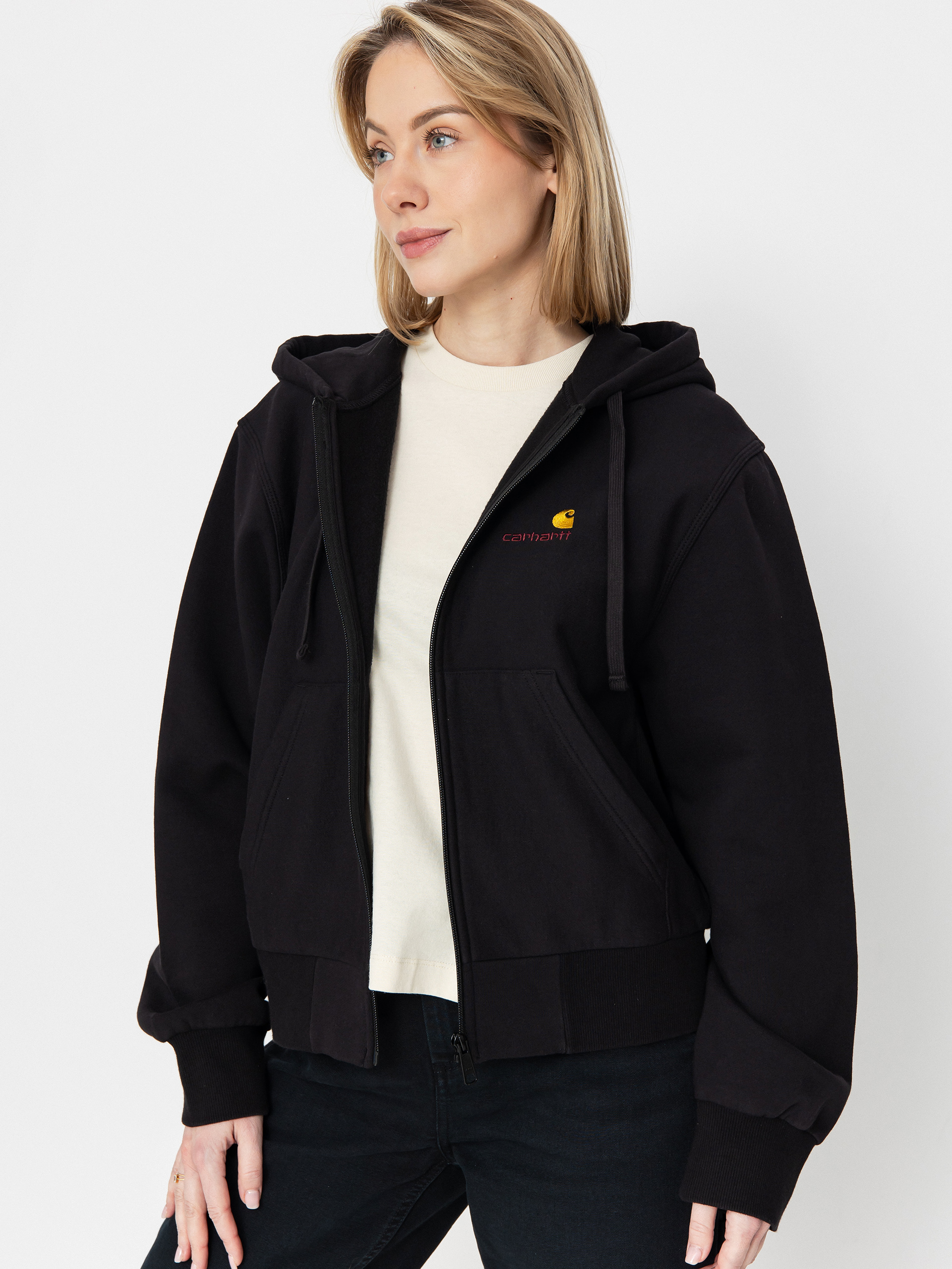 Carhartt WIP American Script ZHD Wmn Hoodie - black (black)