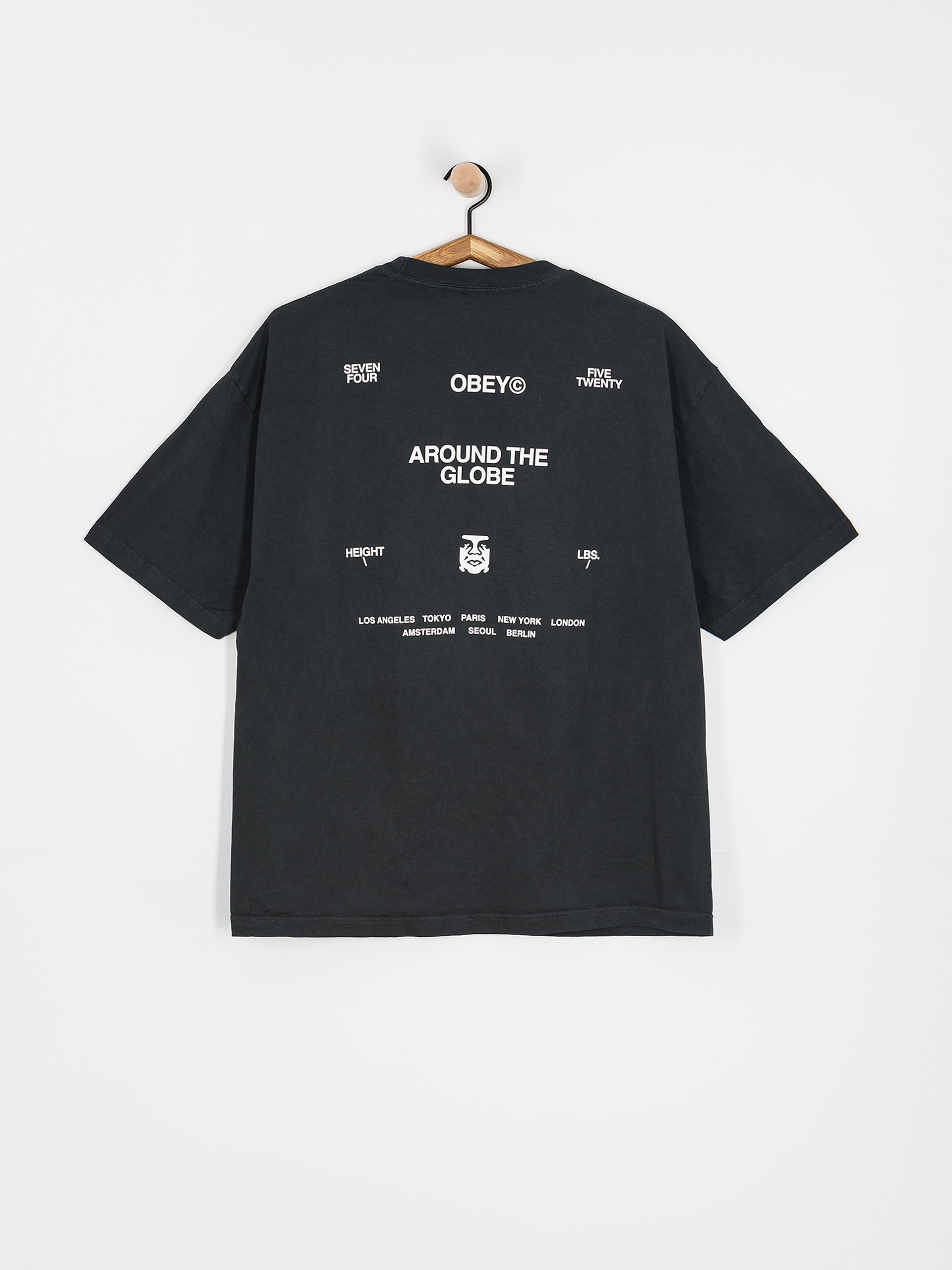 OBEY Around The Globe T-Shirt (pigment true vintage black)