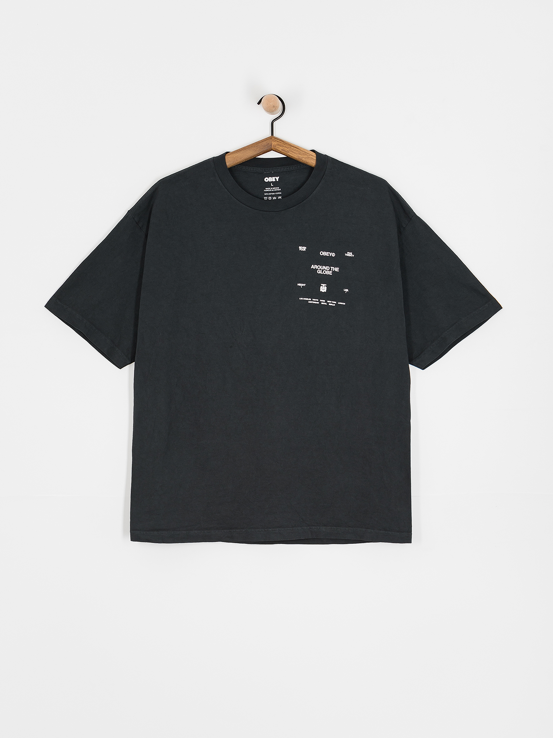 OBEY Around The Globe T-Shirt (pigment true vintage black)